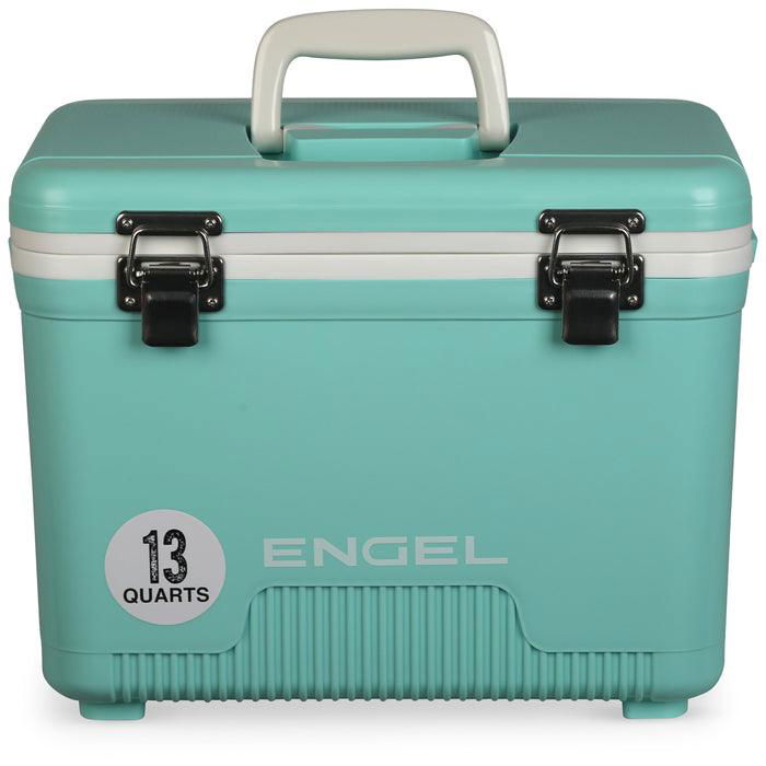 13 Quart Insulated Cooler Dry Box - Portable & Airtight for Camping, Picnics, Beach & Outdoor Adventures - Sea Foam Green