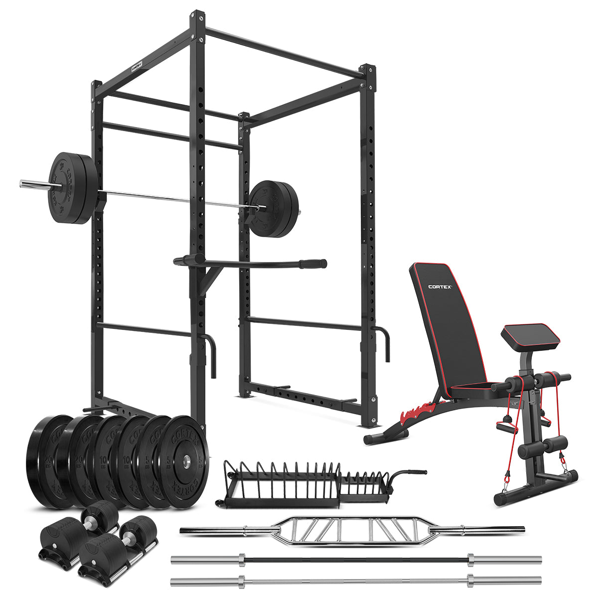 Power Rack Custom Package - Heavy Duty Home Gym Equipment for Strength Training | Perfect for Garage & Home Workout Setup
