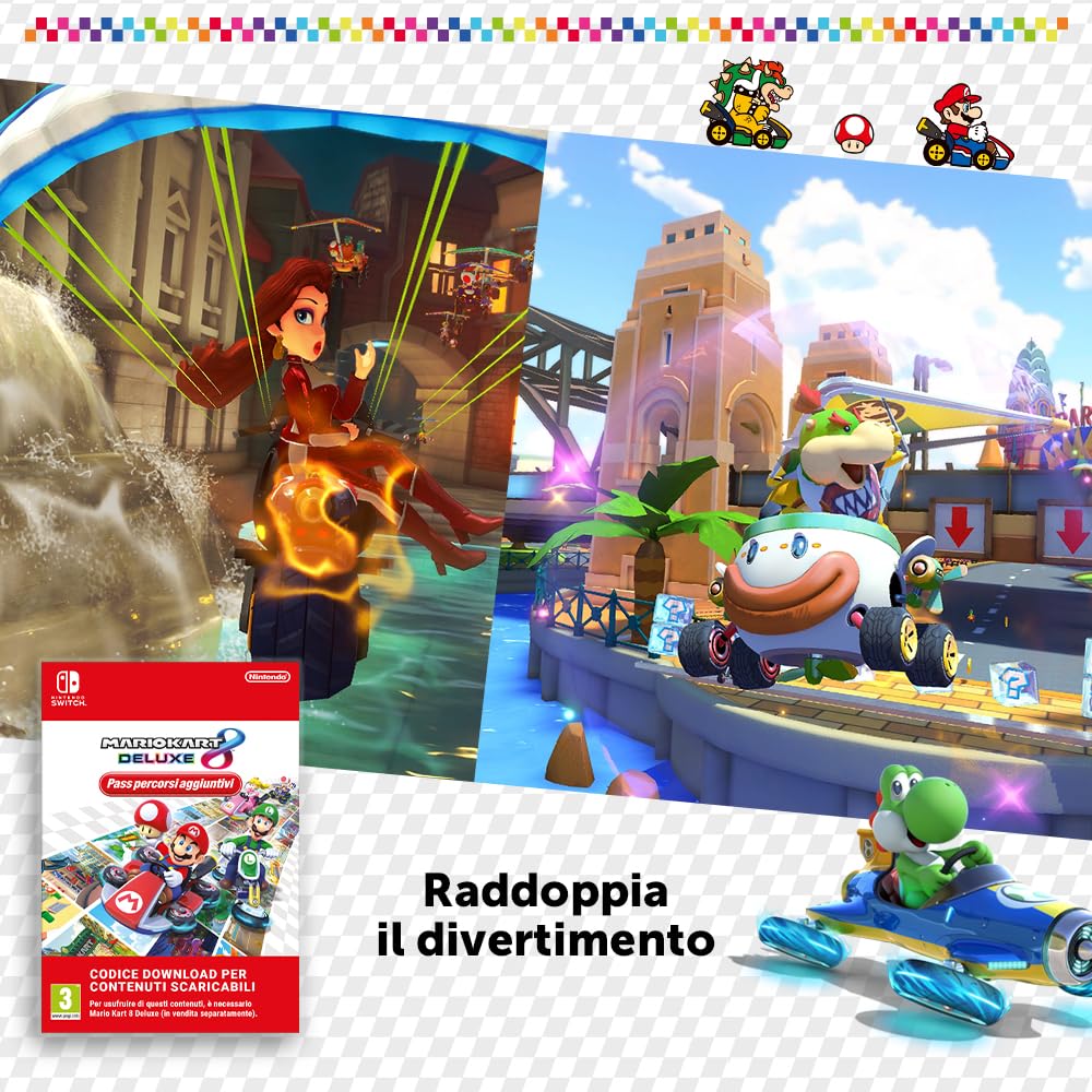 Mario Kart 8 Deluxe - Nintendo Switch Racing Game - Italian Edition - Physical Cartridge Version - Fun Family Multiplayer Game for Parties & Game Nights