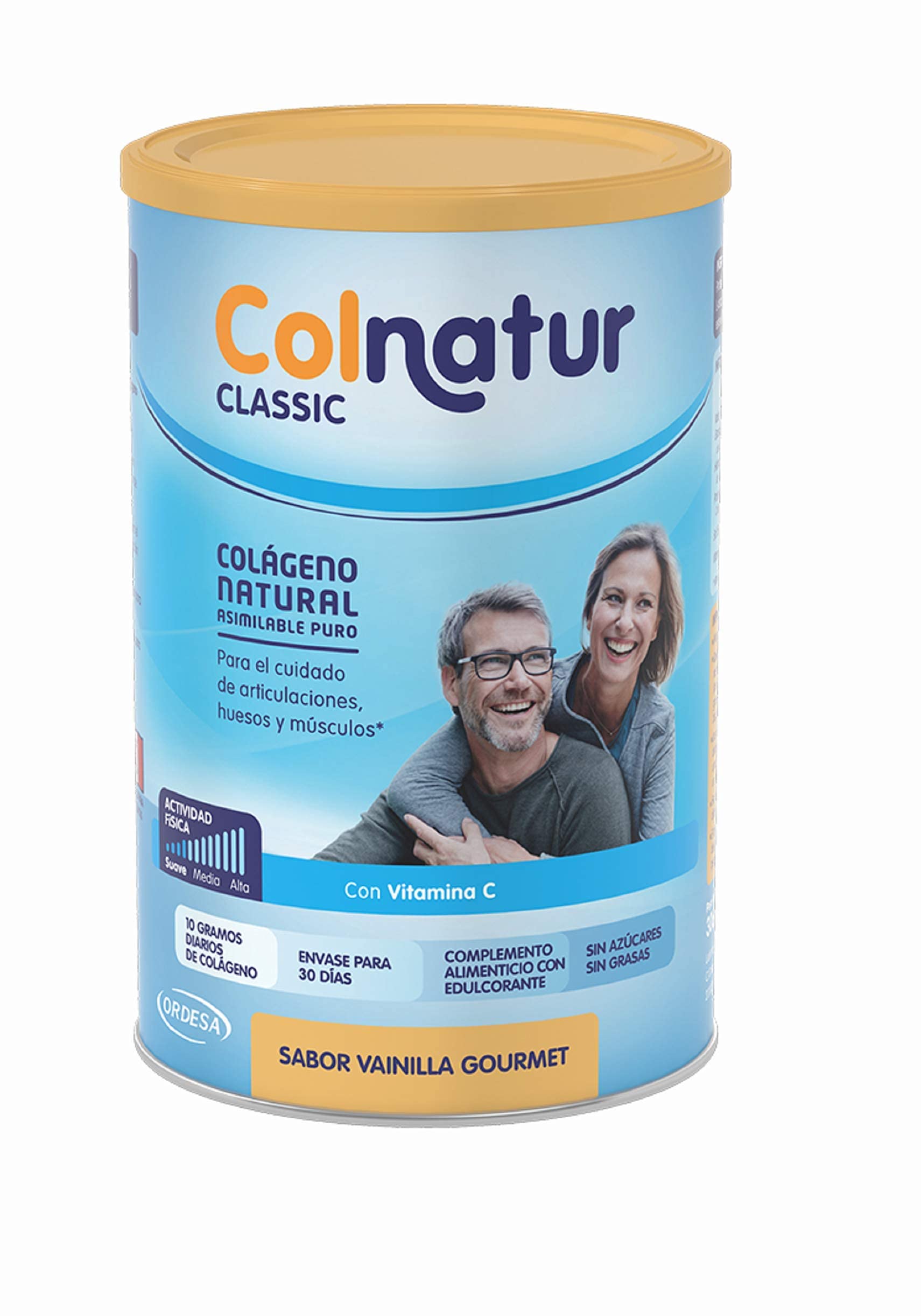COLNATUR Classic Hydrolyzed Collagen Vanilla Flavor 300g Powder - Bone & Muscle Support Supplement with Vitamin C - Natural Ingredients for Joint Health & Skin Elasticity - Ideal for Post-Workout Recovery & Anti-Aging Skincare Routine