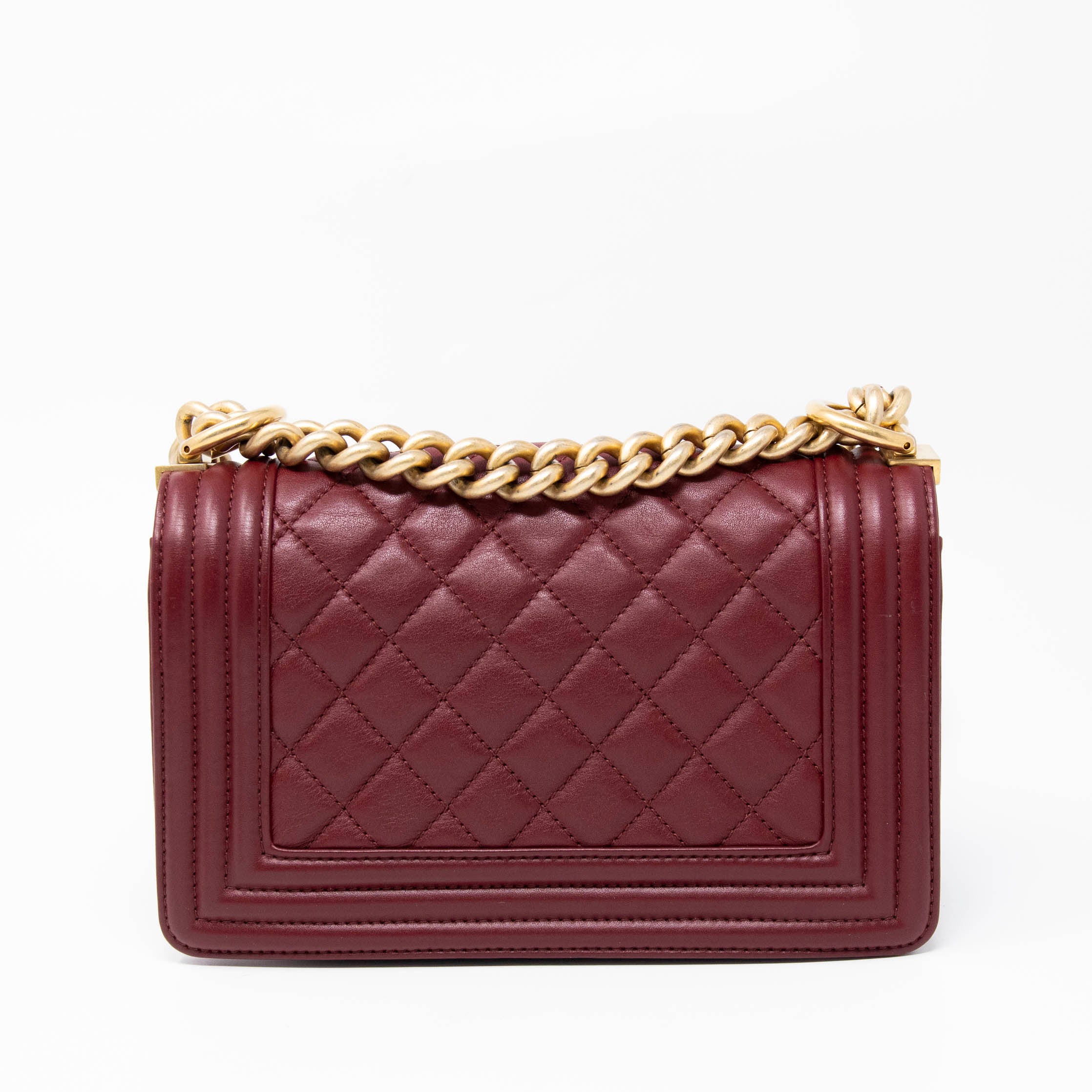Chanel Burgundy Small Boy Bag - Luxury Leather Crossbody Handbag for Women | Perfect for Parties, Dates & Evening Events