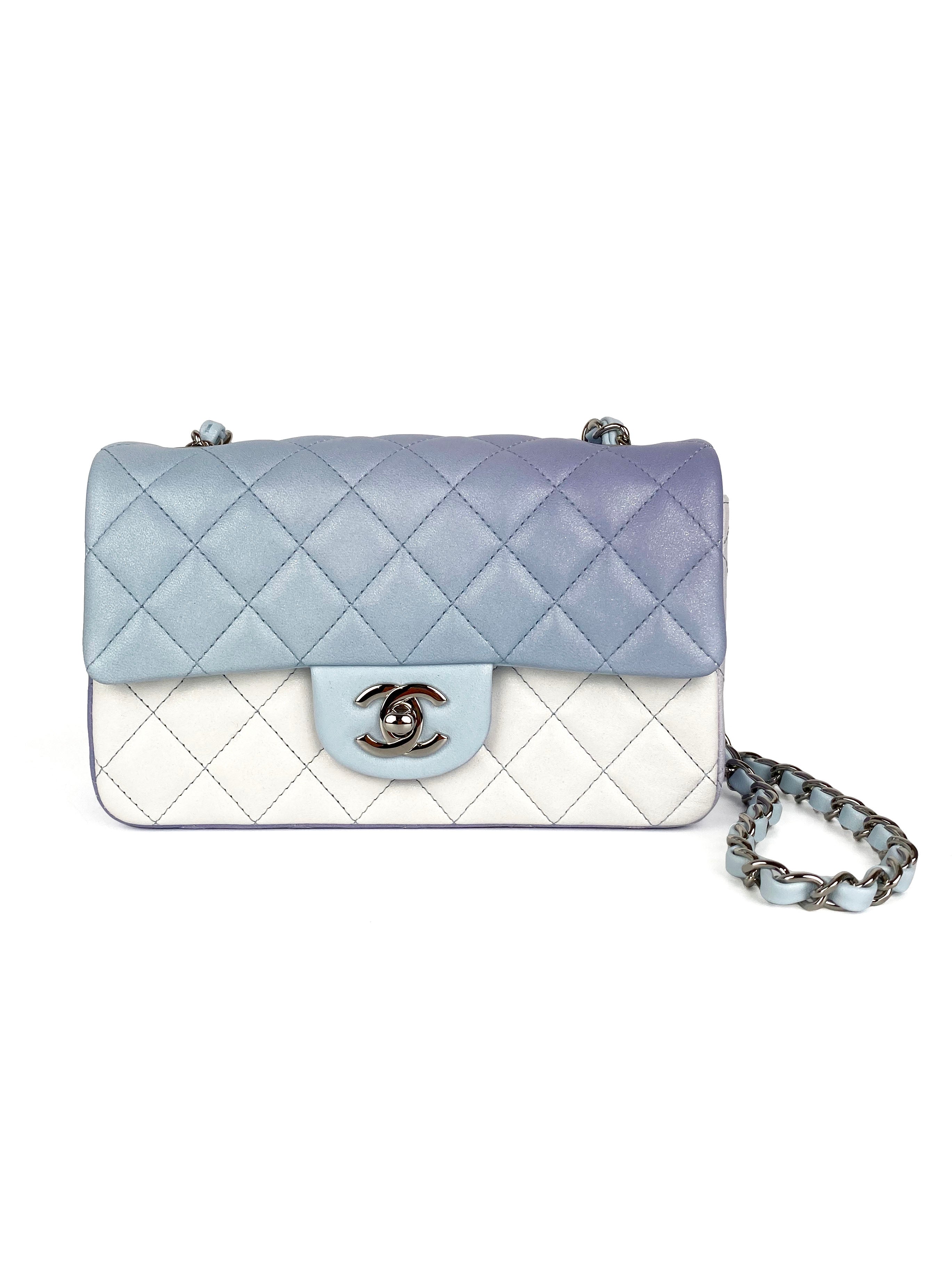 Chanel Glittery Multicolour Mini Classic Flap Bag with Silver Hardware - Luxury Evening Clutch for Parties & Special Occasions