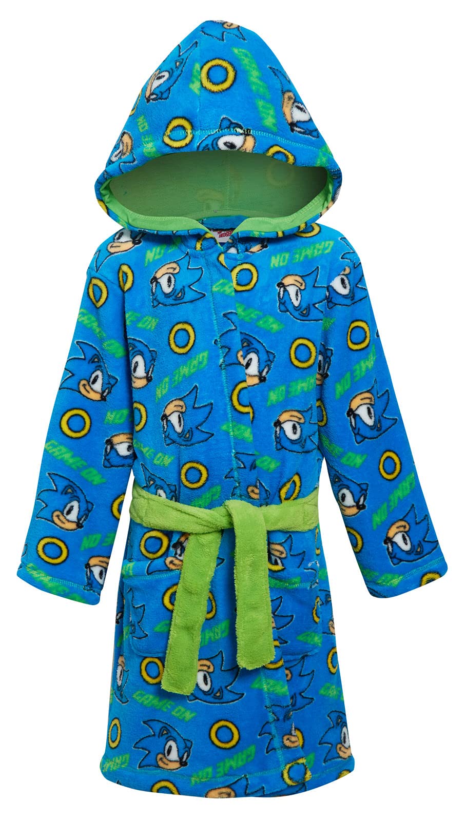 Sonic The Hedgehog Kids Fleece Robe - Sega Game Character Hooded Bathrobe for Boys & Girls | Cozy Gaming Pajamas, Birthday Gift & Sleepwear for Kids Who Love Video Games