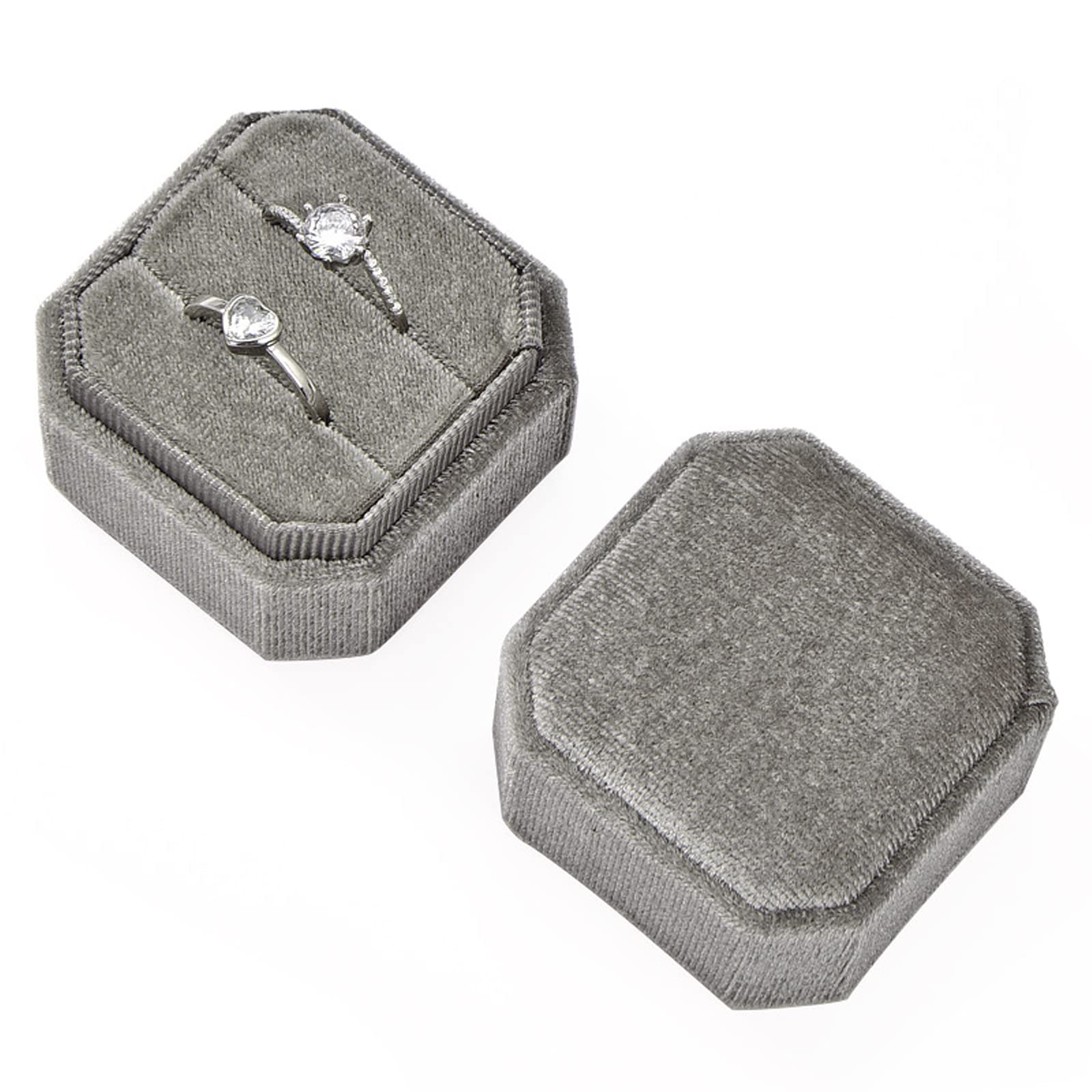Lazyspace Modern Flannel Ring Box - Elegant Engagement & Wedding Ring Jewelry Box for Proposal, Ceremony, Anniversary - Perfect for Romantic Moments & Special Occasions