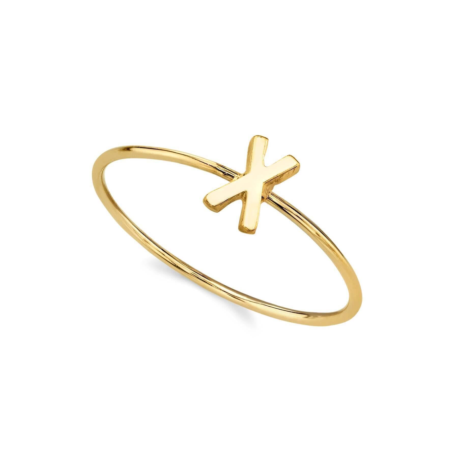 1928 Gold Initial Ring for Women - Personalized Monogram Letter Ring Size 7 - Elegant Dainty Jewelry Gift for Her - Perfect for Birthdays, Anniversaries & Special Occasions