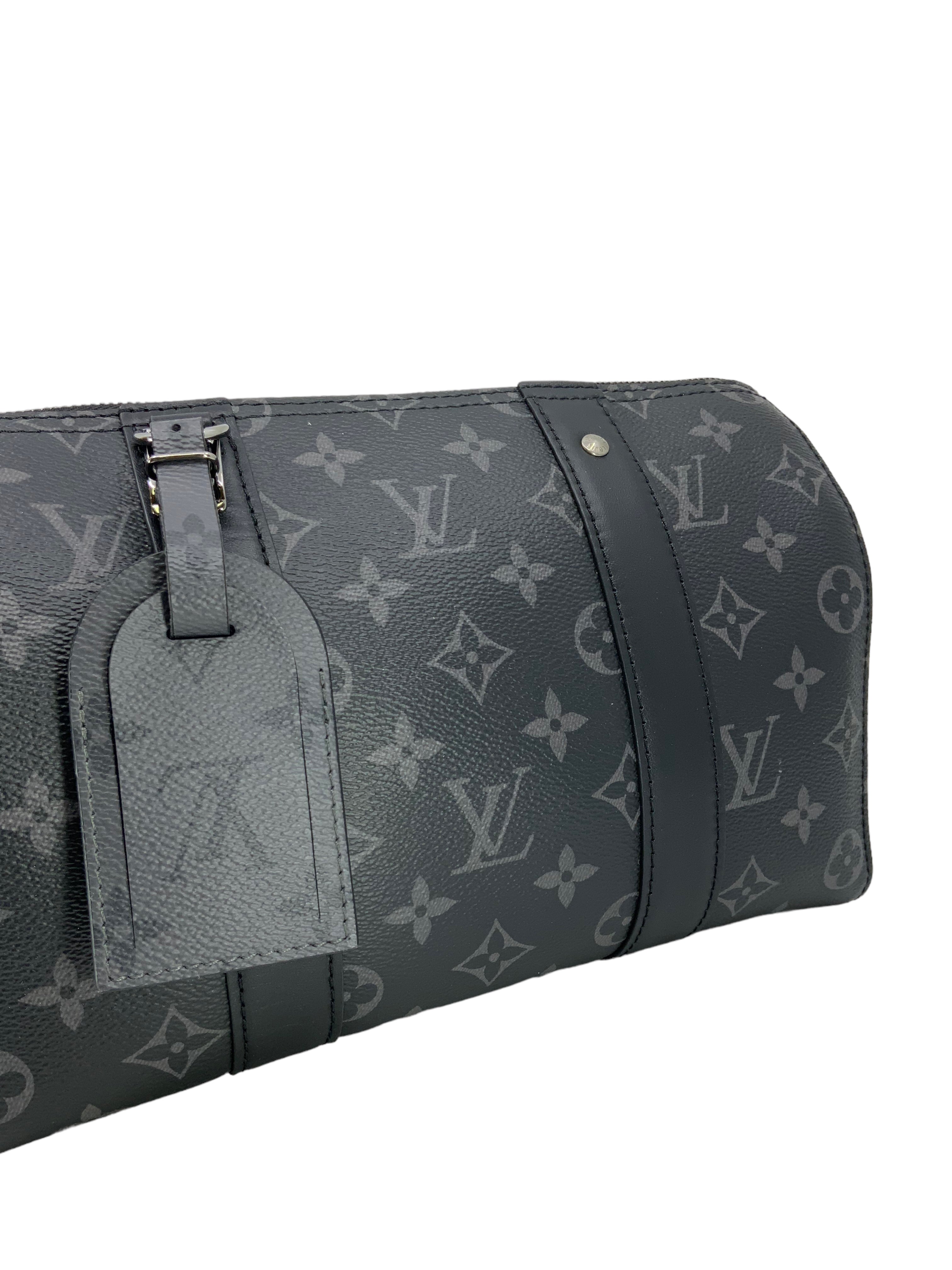 Louis Vuitton Monogram Eclipse City Keepall Bag - Stylish Travel Duffle for Men & Women | Perfect for Weekend Getaways, Gym & Business Trips