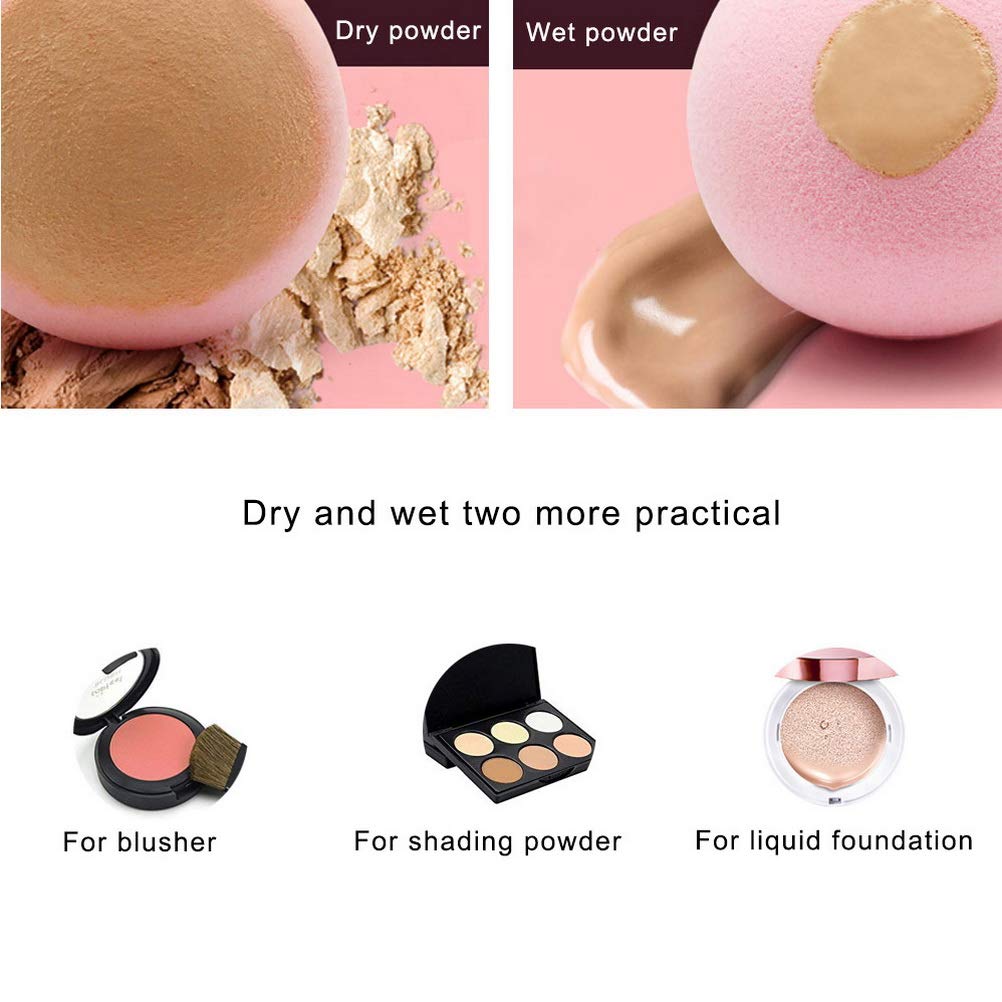 ZHIYE 8pcs Pink Makeup Sponge for Foundation & Concealer - Beauty Blending Tool