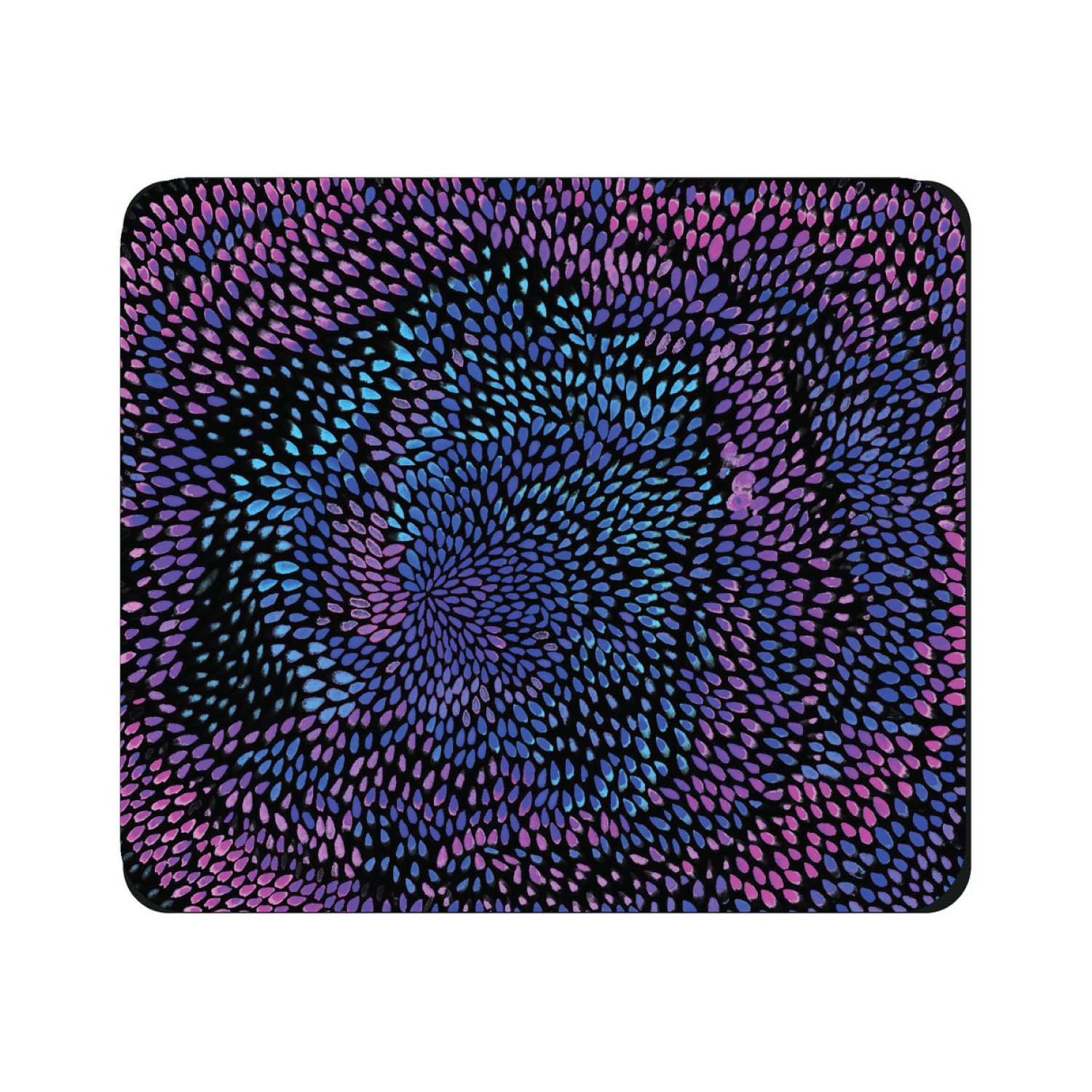 OTM Essentials Black Mouse Pad with Petals Design - Non-Slip Rubber Base, Smooth Surface for Gaming & Office Work - Perfect for Computer, Laptop & PC Setup at Home or Office