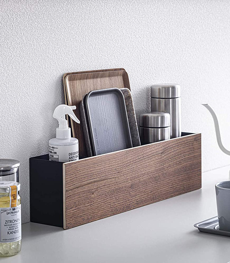 Premium Steel & Wood Desk Organizer - 2 Sizes for Office & Home Workspace - Perfect for Pencils, Pens & Stationery Storage