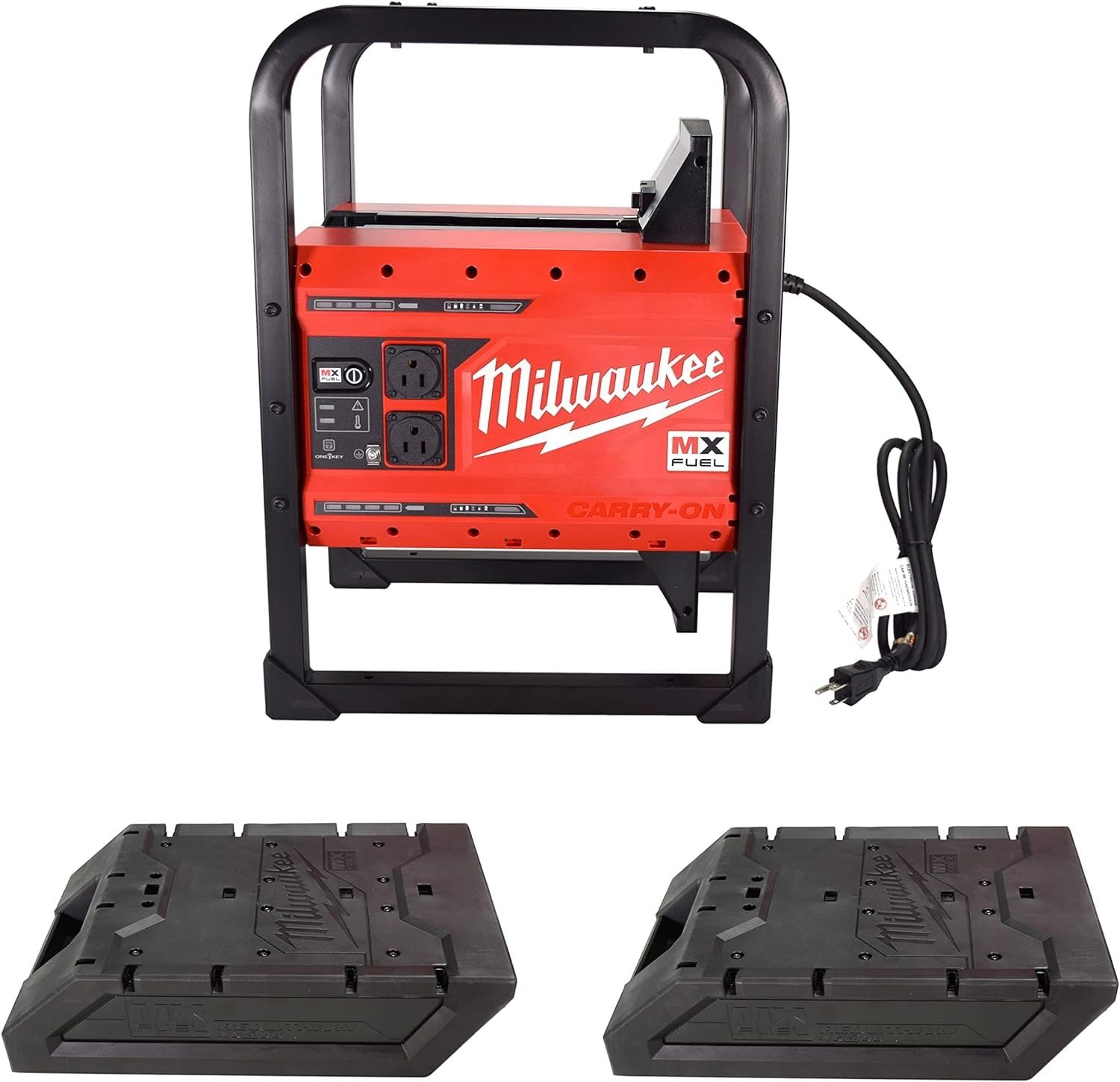 Milwaukee MXF002-2XC 3600W/1800W Portable Battery Powered Generator with 2 Batteries - Push Start, Quiet Power for Camping, RV Trips & Emergency Backup