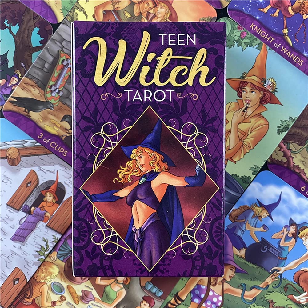 Teen Witch Tarot Deck - 78 Card Divination Set for Fortune Telling, Board Game & Party Entertainment | Perfect for Halloween, Sleepovers & Witchcraft Beginners