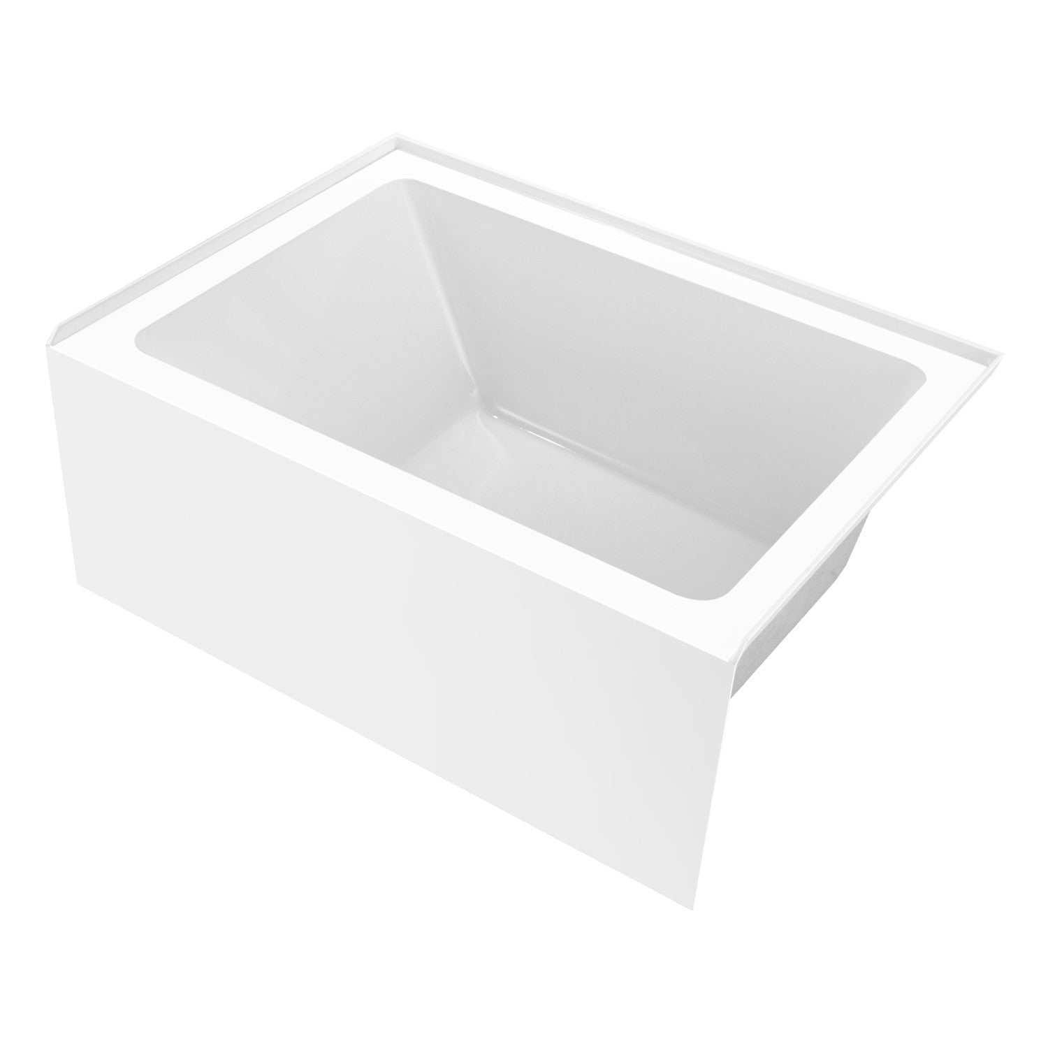 Aqua Eden VTAP4836R22 48-Inch Acrylic Rectangular 3-Wall Alcove Bathtub - Right Hand Drain, Glossy White - Perfect for Modern Bathrooms, Spa-Like Retreats & Small Space Solutions