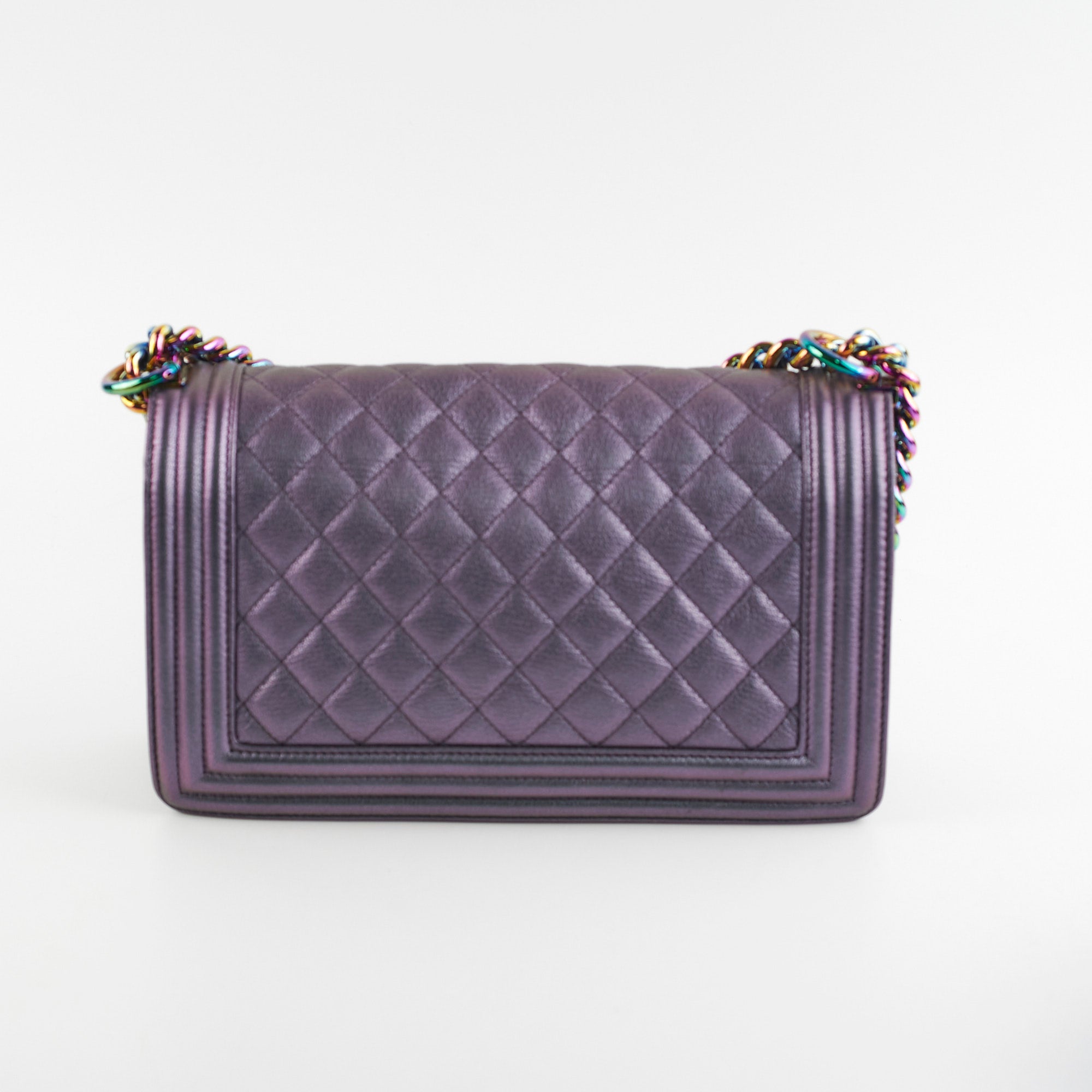 Chanel Old Mermaid Medium Boy Iridescent Leather Shoulder Bag - Luxury Designer Handbag for Women, Perfect for Evening Parties & Special Occasions