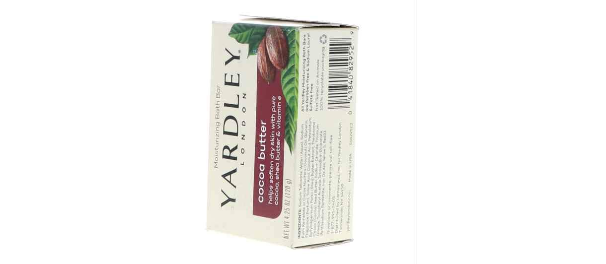Yardley London Cocoa Butter Moisturizing Bath Soap Bar 4.0 oz - Naturally Hydrating & Fragrant for Women - Perfect for Daily Skincare & Relaxing Bath Time