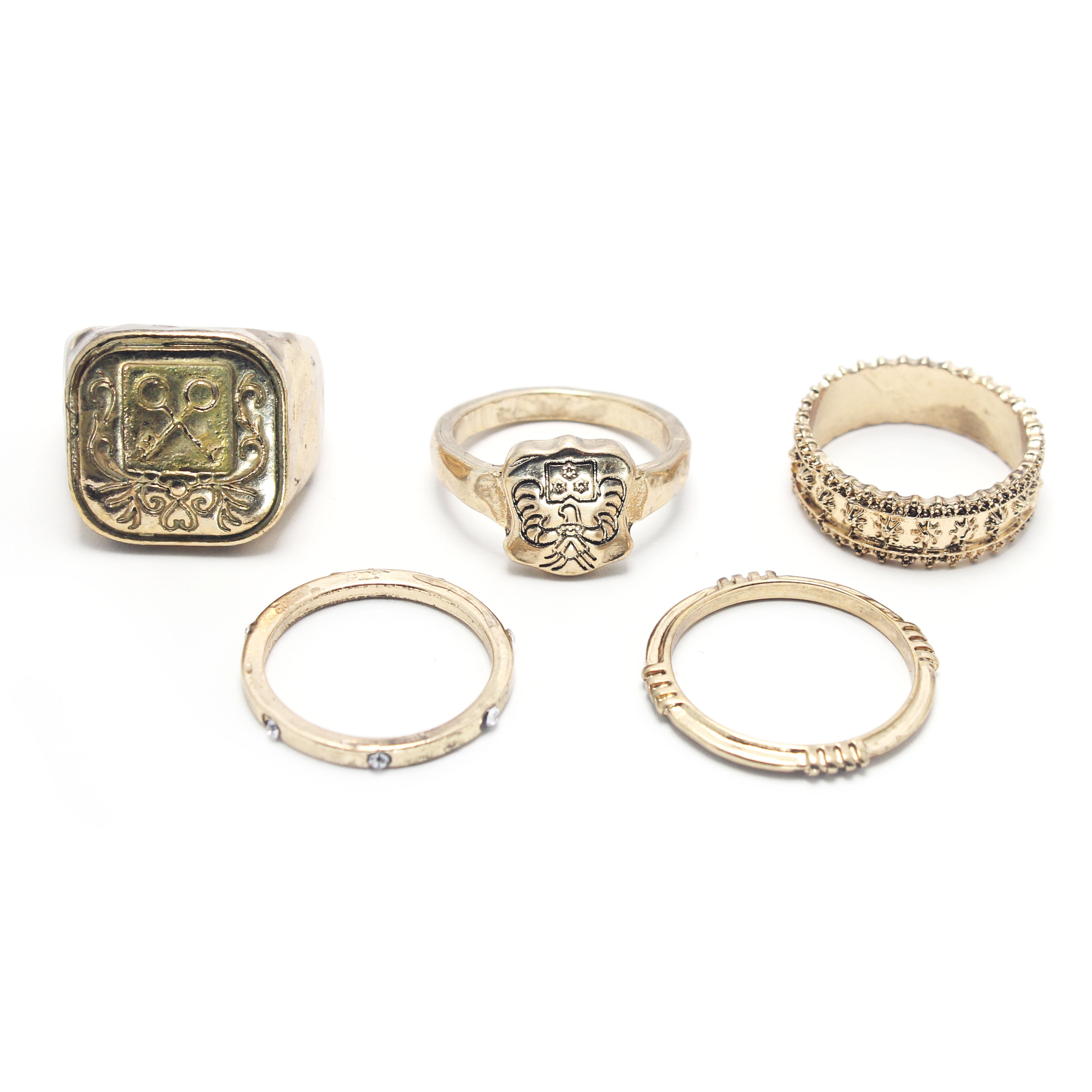 5-Piece Stainless Steel Stackable Rings Set for Women - Size 6 - Elegant Minimalist Jewelry for Everyday Wear, Gift Giving & Special Occasions