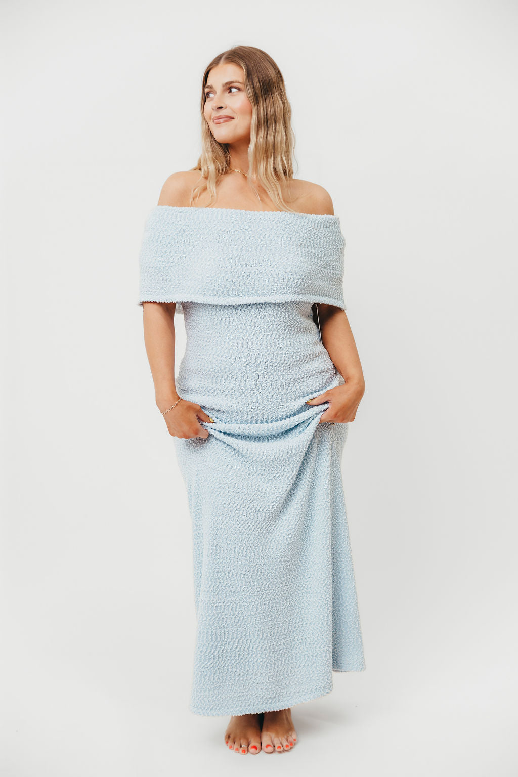 Brit Maxi Dress in Dusty Blue - Bump Friendly Maternity Dress for Women | Comfortable & Stylish Pregnancy Wear for Casual Outings, Baby Showers & Summer Events