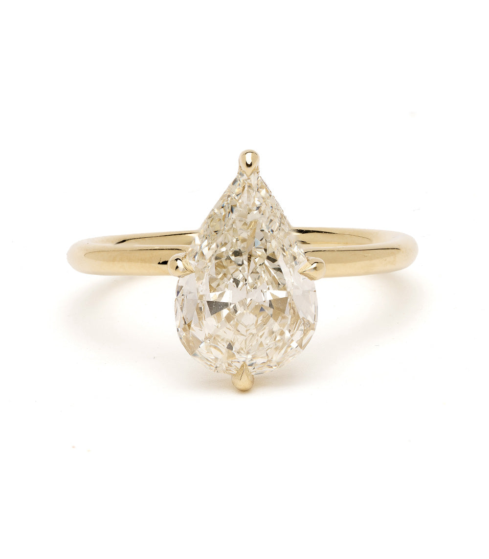 Billie Champagne Pear Diamond Engagement Ring 1.61 Carats - Elegant Wedding Jewelry for Proposals, Anniversaries & Special Occasions