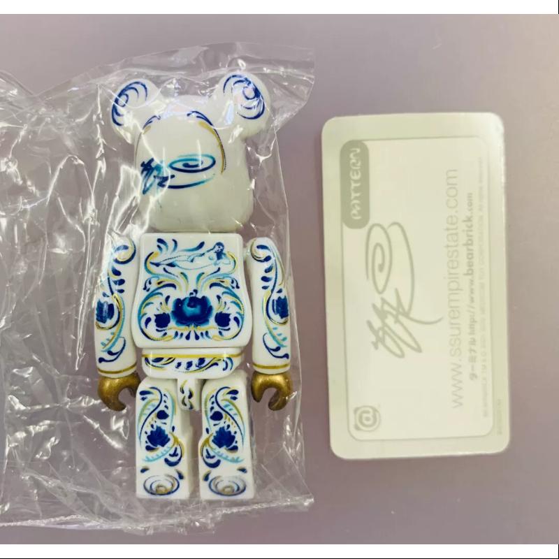 Bearbrick Series 20 SSUR Blue and White Porcelain Collectible Figure - 100% Authentic - Perfect for Display, Home Decor & Anime Fans Collection
