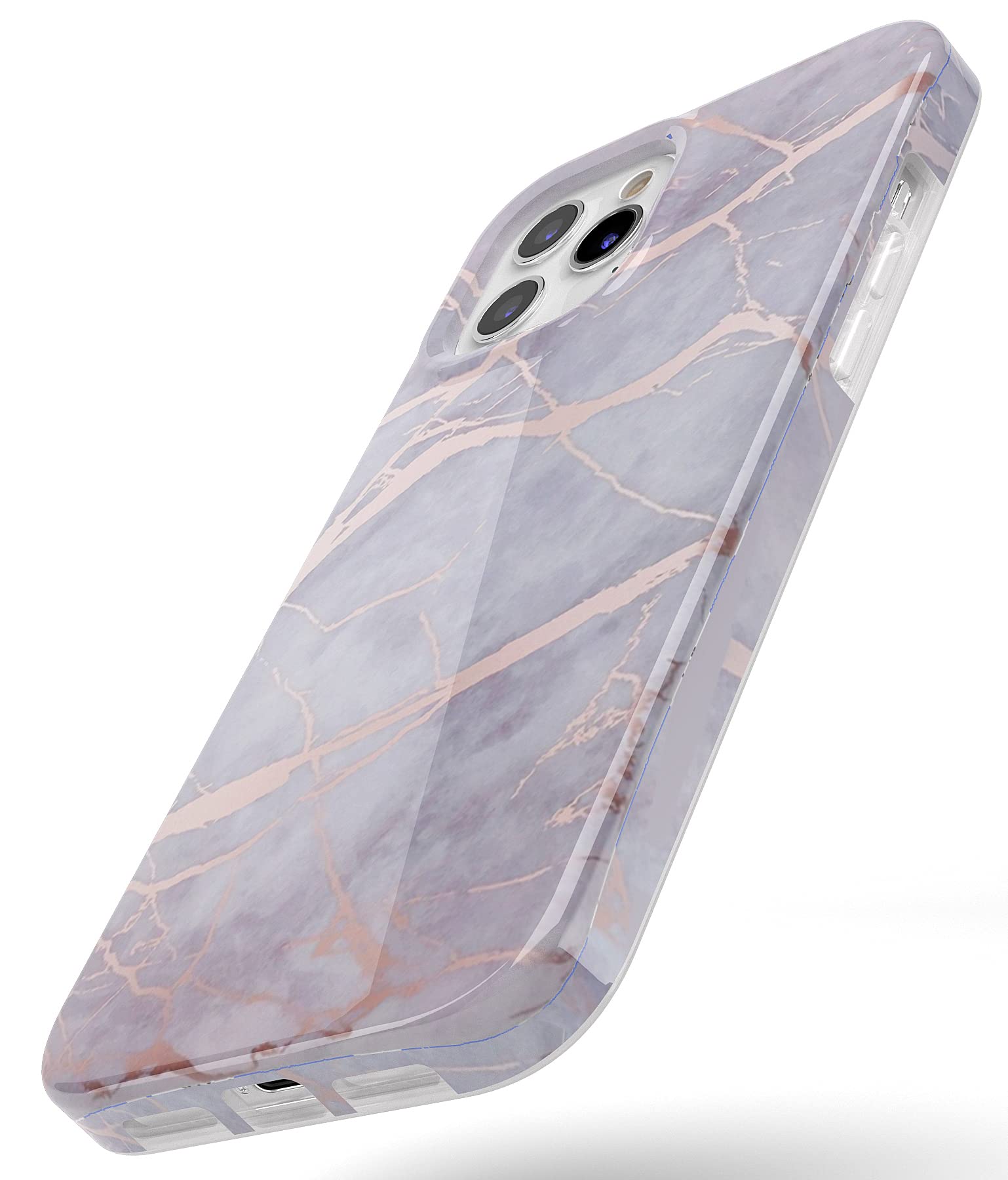 Casely iPhone 11 Pro Case - Lavender Gray & Rose Gold Marble Protective Phone Cover | Slim Fit, Shockproof, Scratch Resistant | Perfect for Work, Travel & Everyday Use