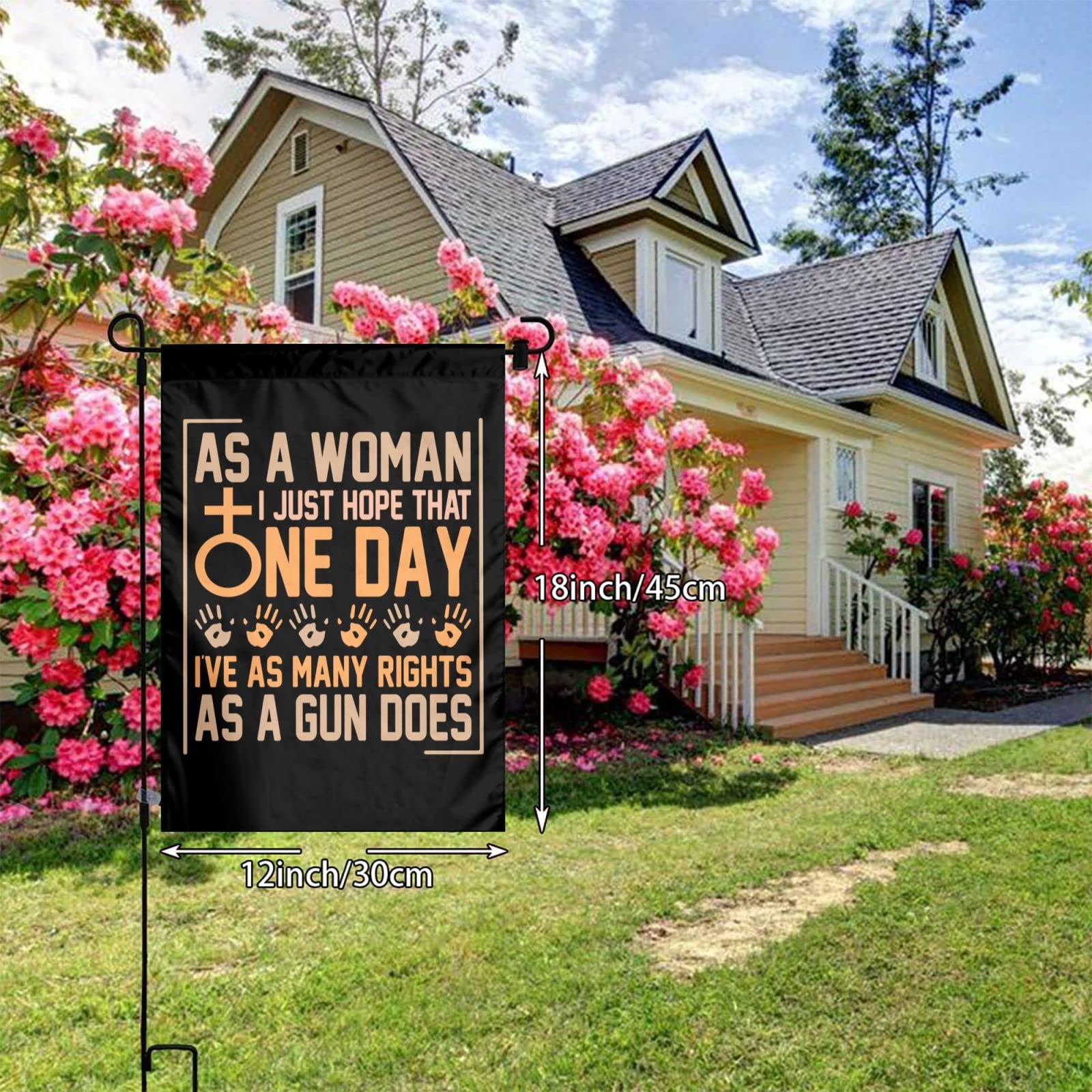 Feminism Garden Flag - 12x18 Inches Double-Sided Outdoor Patio Decoration Banner with Empowering Message - Perfect for Women's Rights Supporters, Backyard, Front Porch & Garden Decor