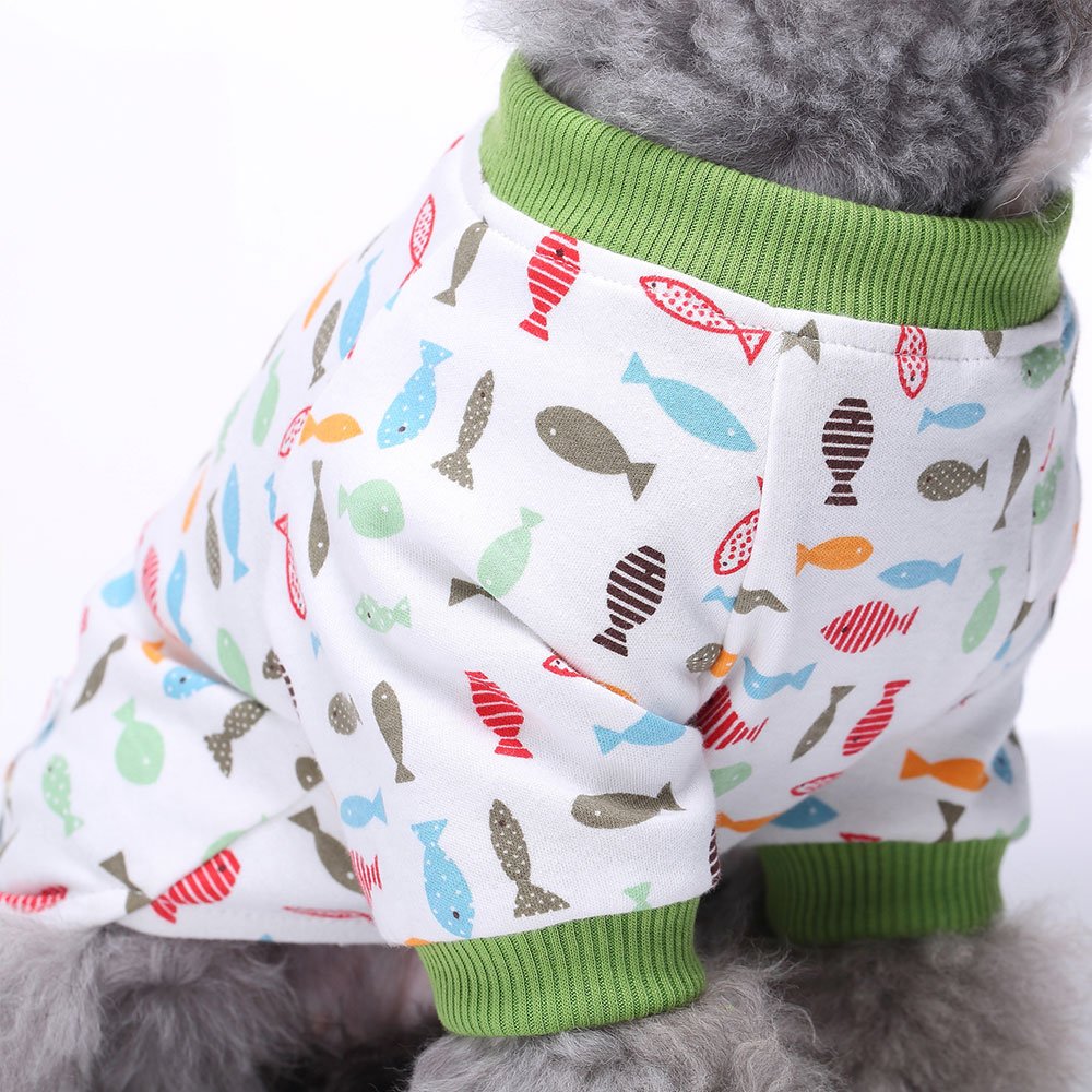 Amakunft 2-Pack Soft Cotton Dog & Cat Onesie Pajamas - Cozy Pet Rompers & Jumpsuits for Small Dogs & Cats - Perfect for Indoor Sleeping & Lounging