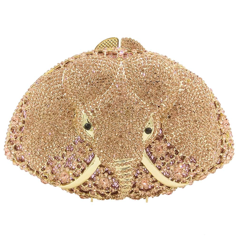 Luxury Women's Rhinestone Wedding Clutch Purse - Elegant Chain Evening Bag for Party, Prom & Special Occasions - Sparkly Elephant Design Handbag for Bride, Bridesmaid & Formal Events