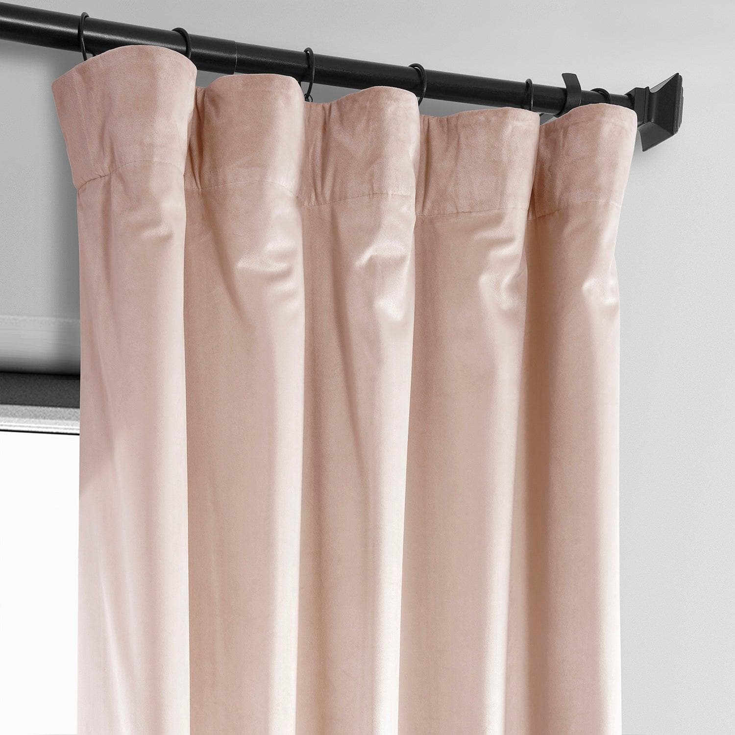 Light Pink Heritage Plush Velvet Blackout Curtains for Bedroom - Thermal Insulated Noise Reducing Window Drapes for Living Room & Nursery