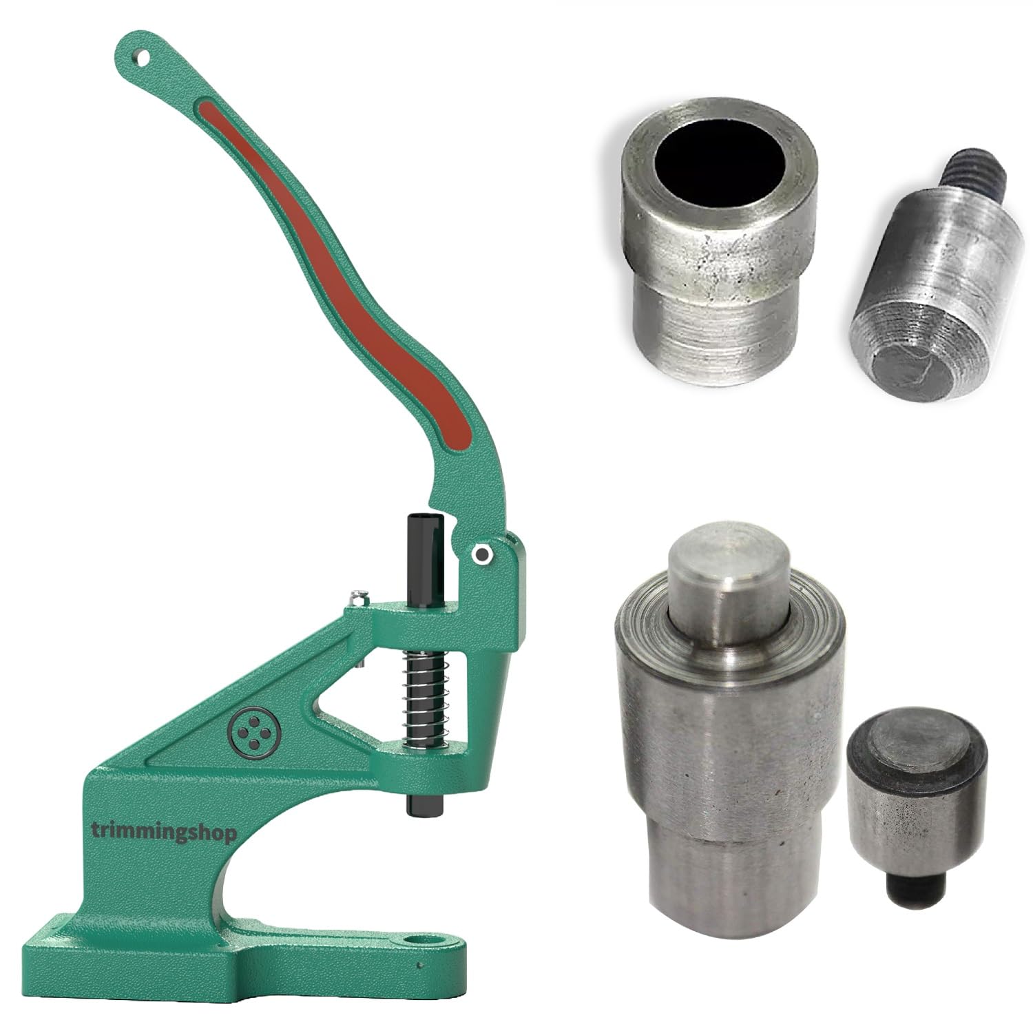 20mm Green Hand Press Machine with Grommet Tool & Hole Cutter - Perfect for Leather Craft, DIY Projects, and Fabric Punching