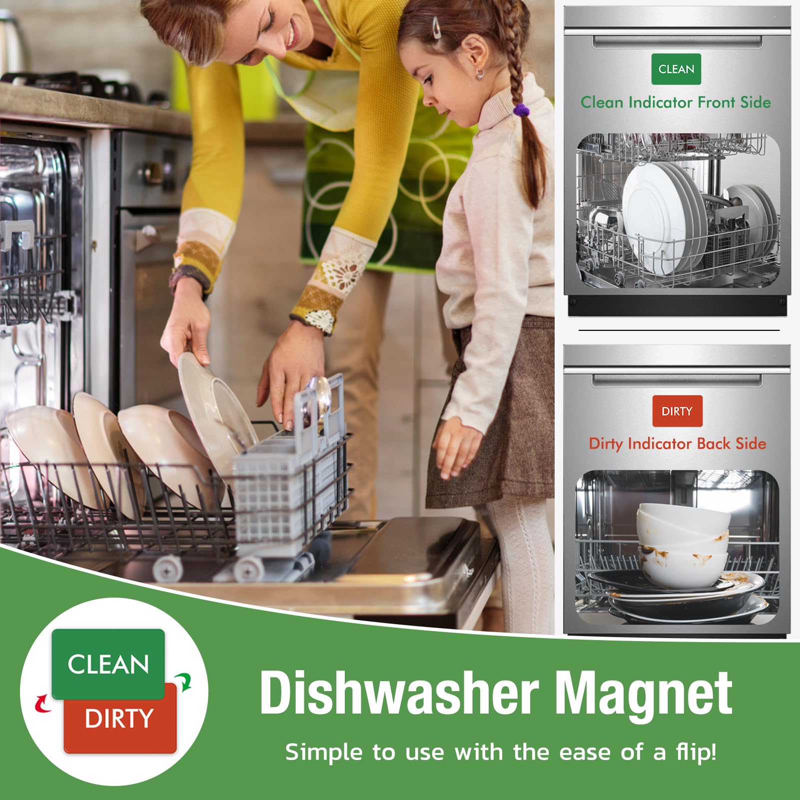 Small Magnetic Dry Erase Board for Refrigerator - 12 x 8 Inch Flexible Fridge Whiteboard with Dishwasher Magnet Clean/Dirty Sign, Includes 4 Markers & Eraser - Perfect for Kitchen, Office, and Home Organization