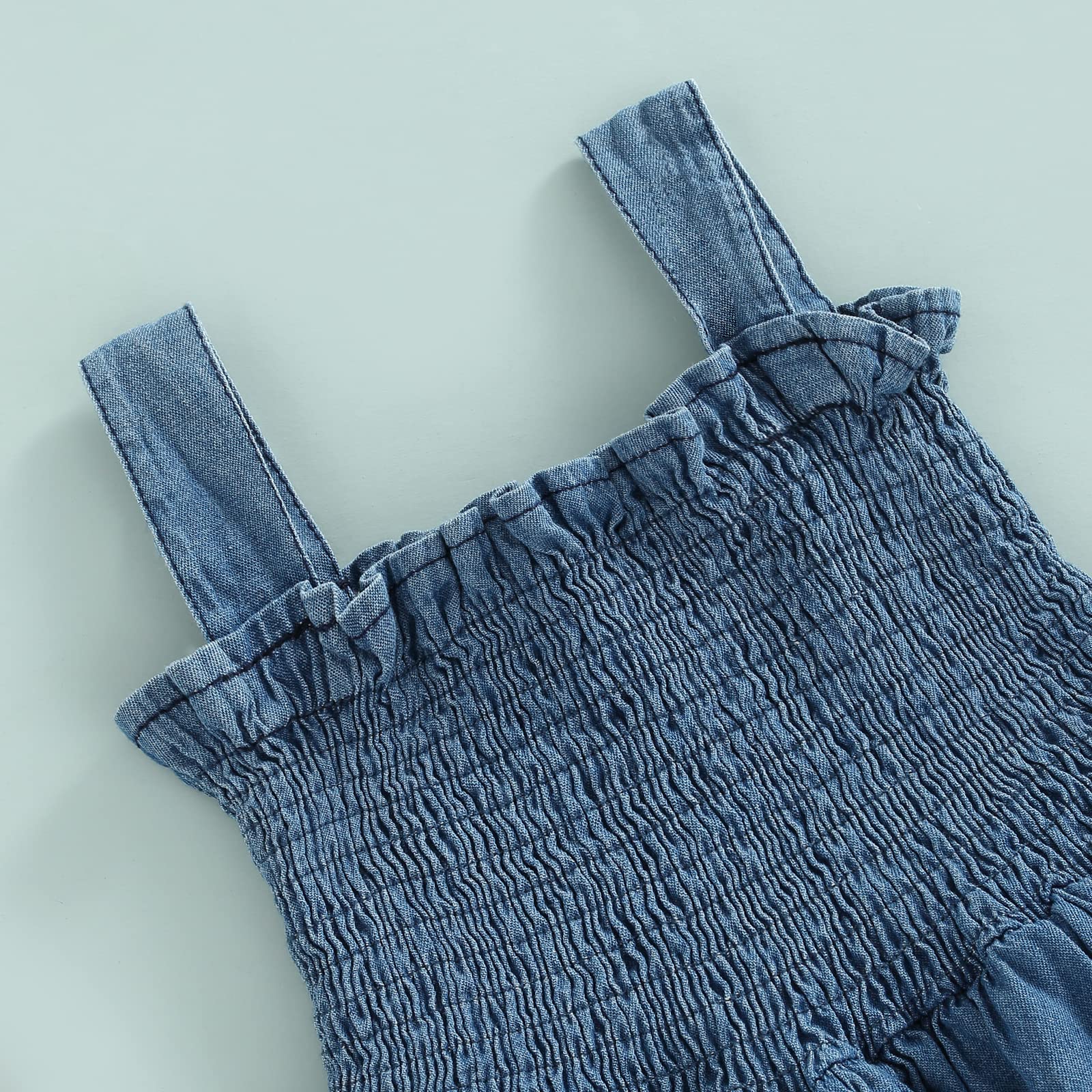 Newborn Baby Girl Denim Romper Dress - Cute Ruffle Overall Shorts for Infants | Perfect for Photos, Parties & Everyday Outfits