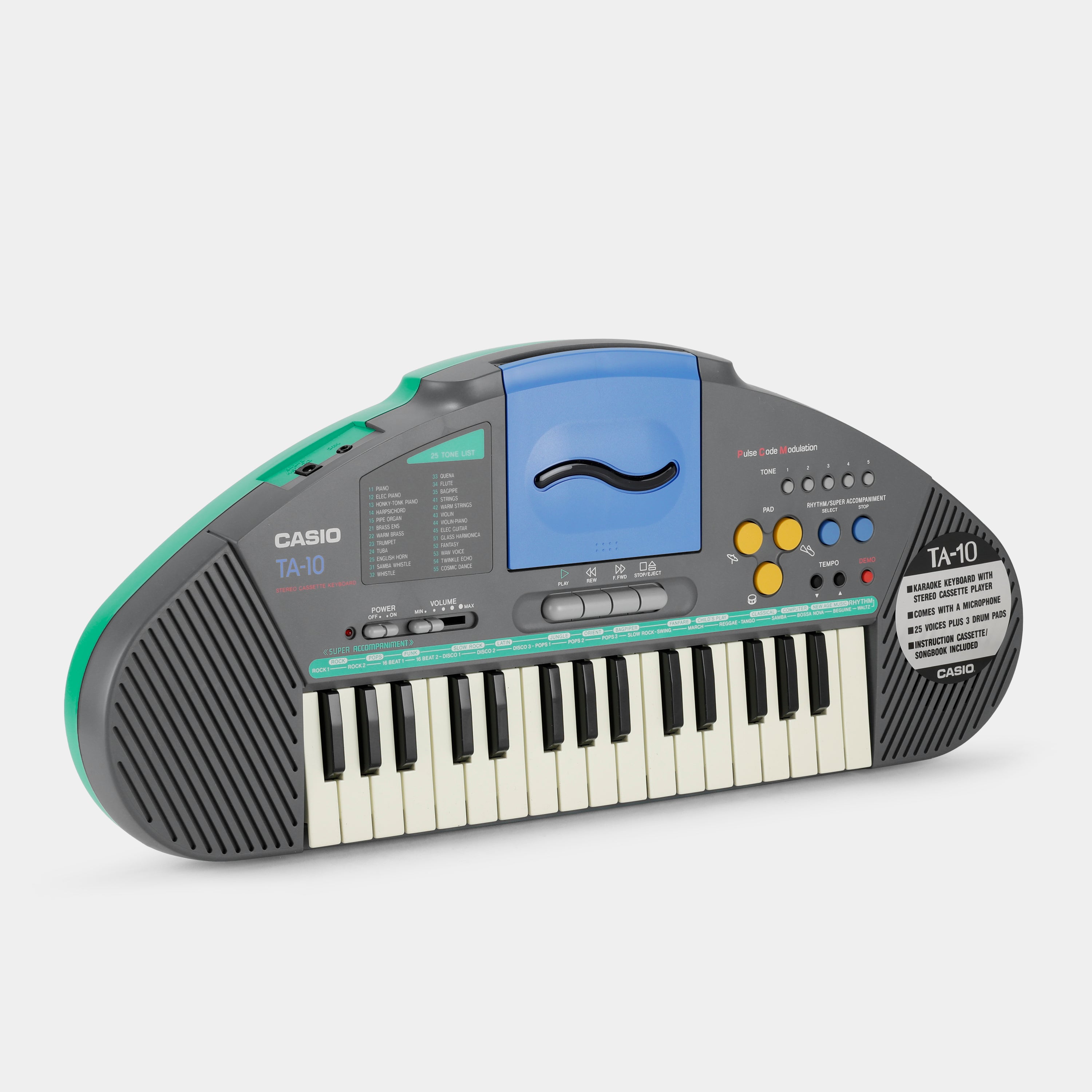 Casio TA-10 Stereo Cassette Synthesizer Keyboard - Vintage Electronic Music Instrument for Home Studio & Retro Music Production