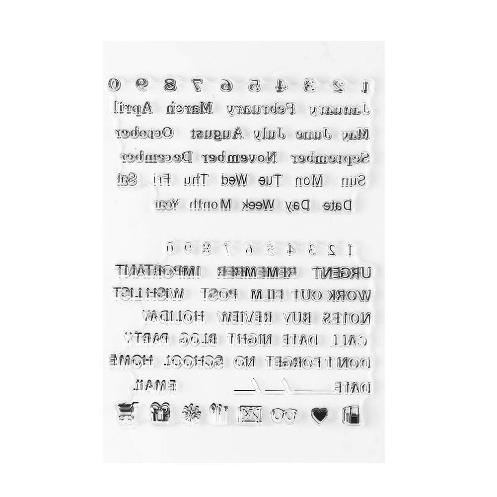 Alphabet Clear Stamps Set - Transparent Capital & Lowercase Letters, Numbers, Year Month Day for DIY Scrapbooking, Card Making, Journaling & Planner Decorations - Perfect for Handmade Greeting Cards, Bullet Journals, and Craft Projects