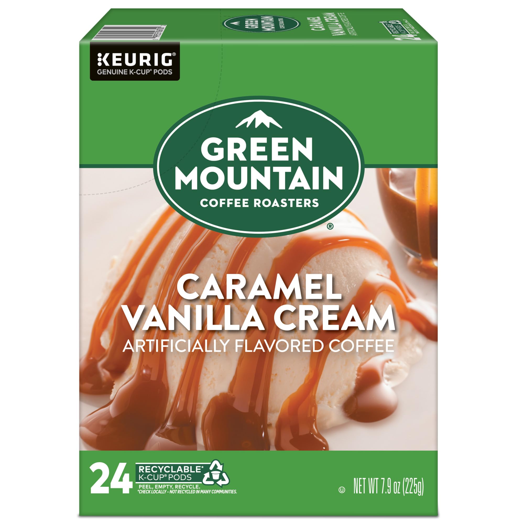 Green Mountain Coffee Roasters Caramel Vanilla Cream Light Roast K-Cup Pods - 96 Count for Keurig Single-Serve Brewers | Perfect for Morning Coffee & Office Break