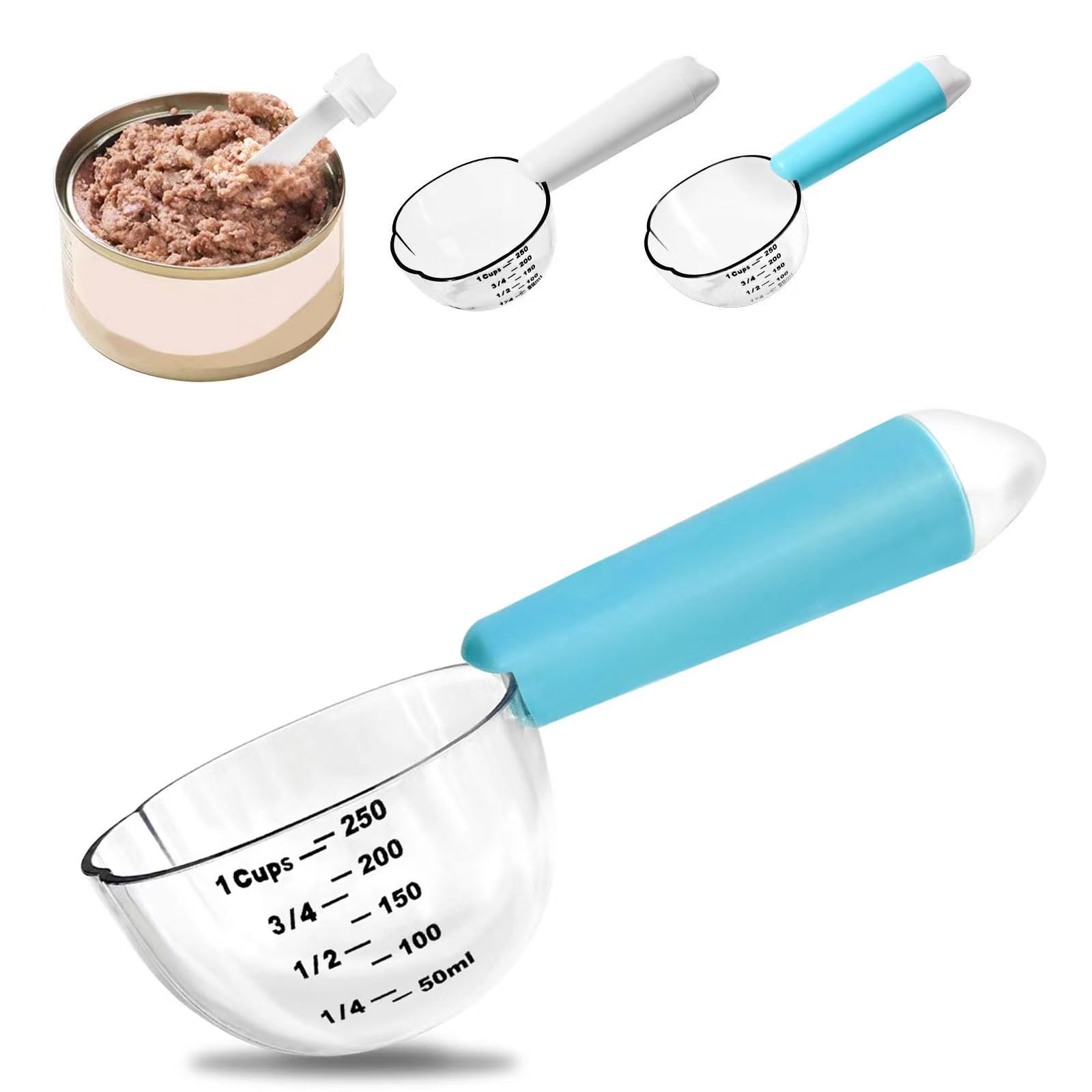 1 Cup Dog Food Measuring Scoop - Accurate Pet Food Scoop for Wet & Dry Cat/Dog Food, Rice, Flour & Grains - Perfect for Meal Prep & Portion Control