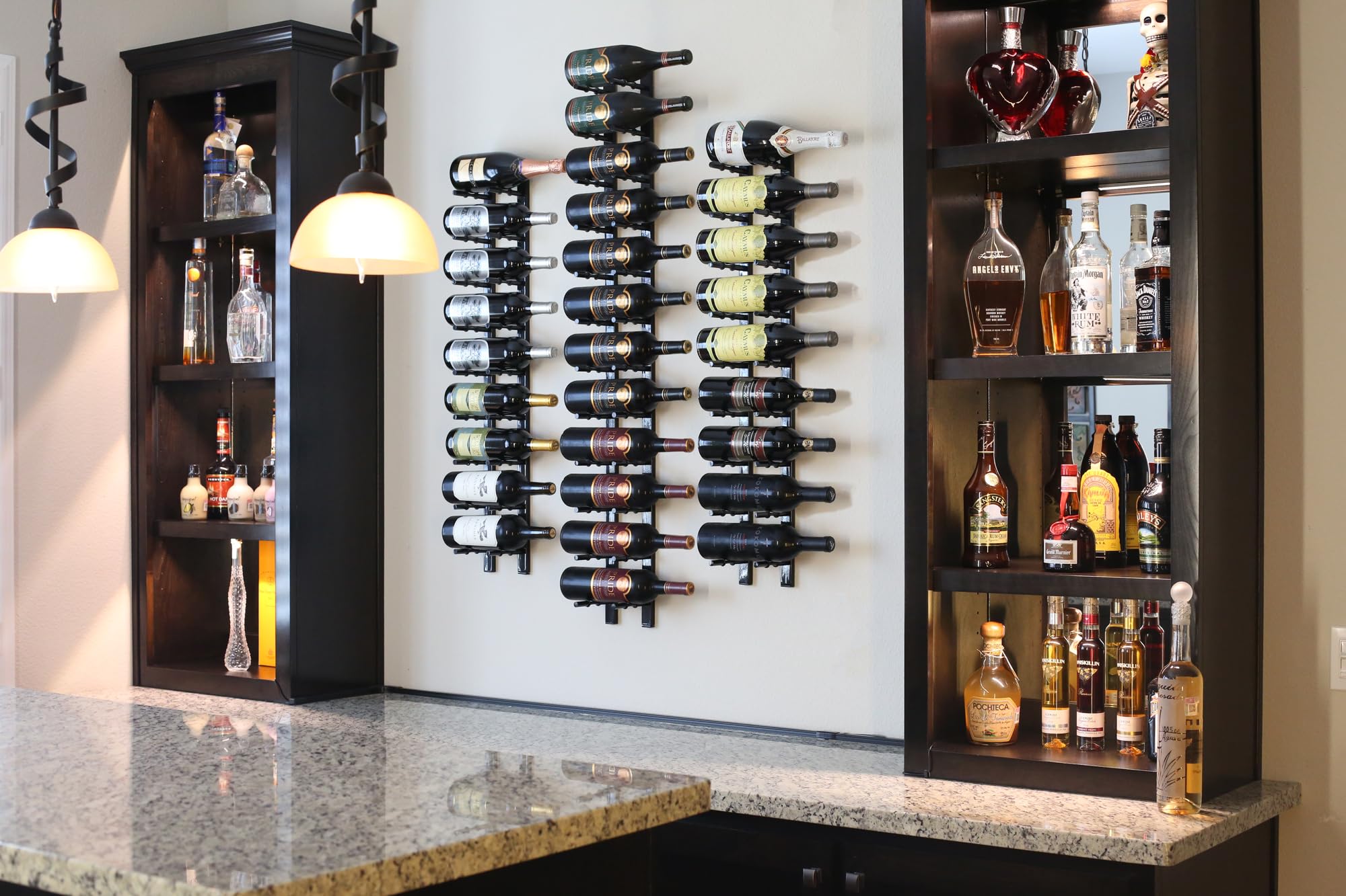 Ultra Wine Racks Wall Mounted - 4ft x 3in Matte Black Wine Storage (Holds 36 Bottles) - Perfect for Kitchen, Dining Room & Home Bar Organization