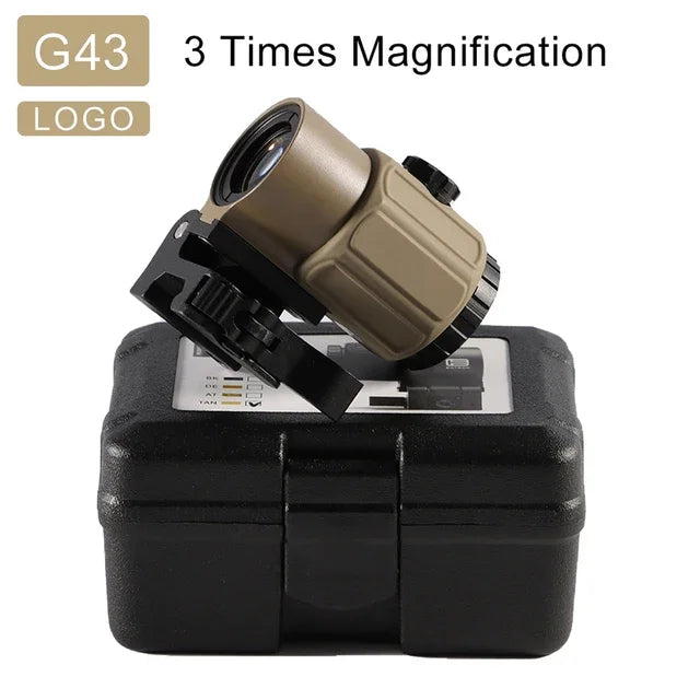 Tactical G33 G43 3X Magnifier Sight Scope & G45 5X Magnifier - Flip to Side Mount for 558 556 553 Holographic Reflex Red Dot Sights - Perfect for Hunting, Shooting Range & Tactical Training