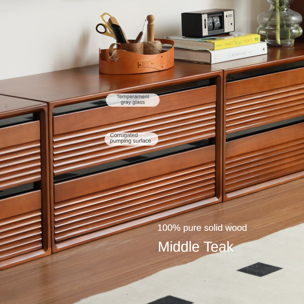 Solid Wood Medieval Floor TV Cabinet - Black Walnut, Cherry, Poplar - Perfect for Living Room, Bedroom & Home Theater Setup
