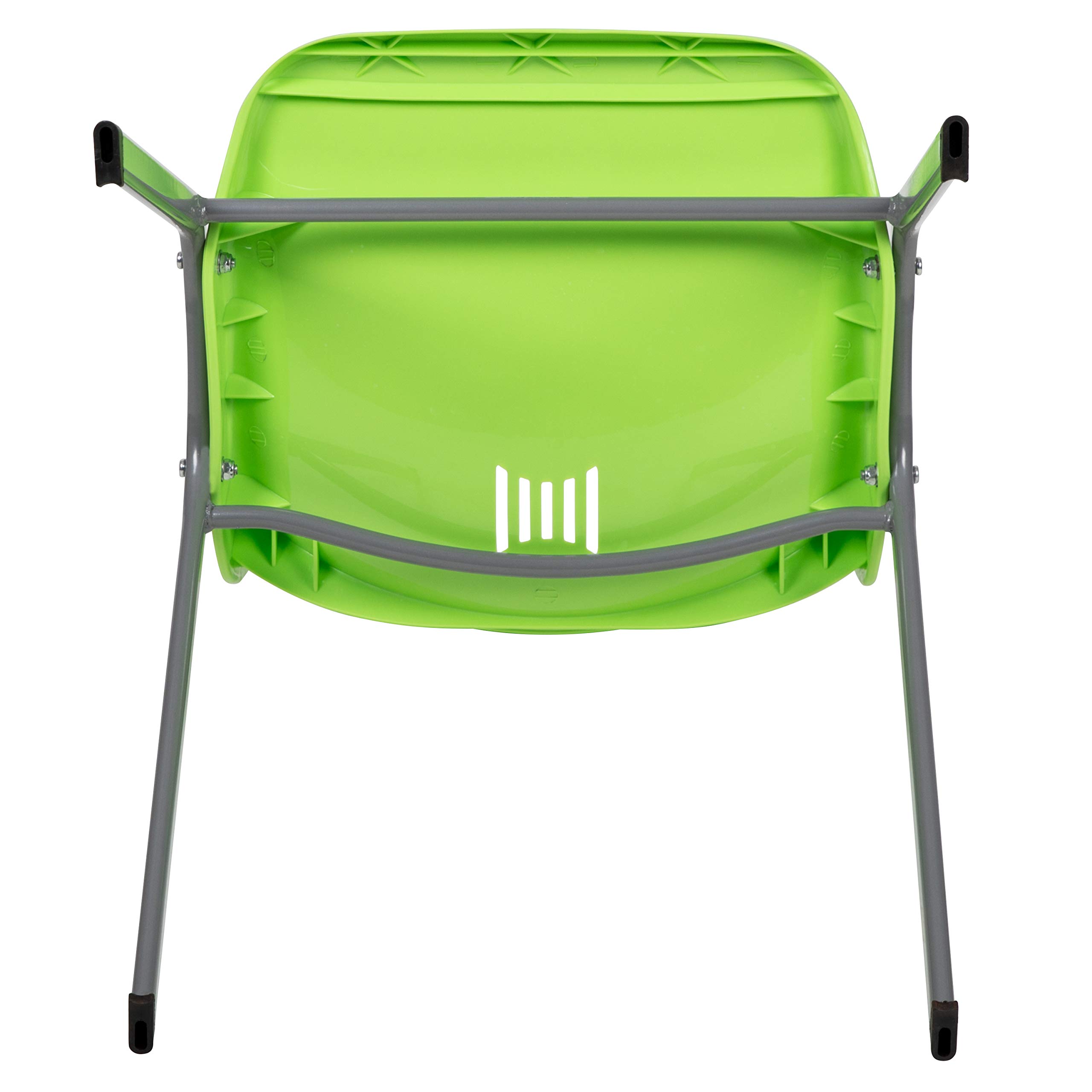 5 Pack Green Ergonomic Shell Stackable Chairs for Students - Comfortable Classroom, Office & Guest Seating - Perfect for Schools, Meetings & Events