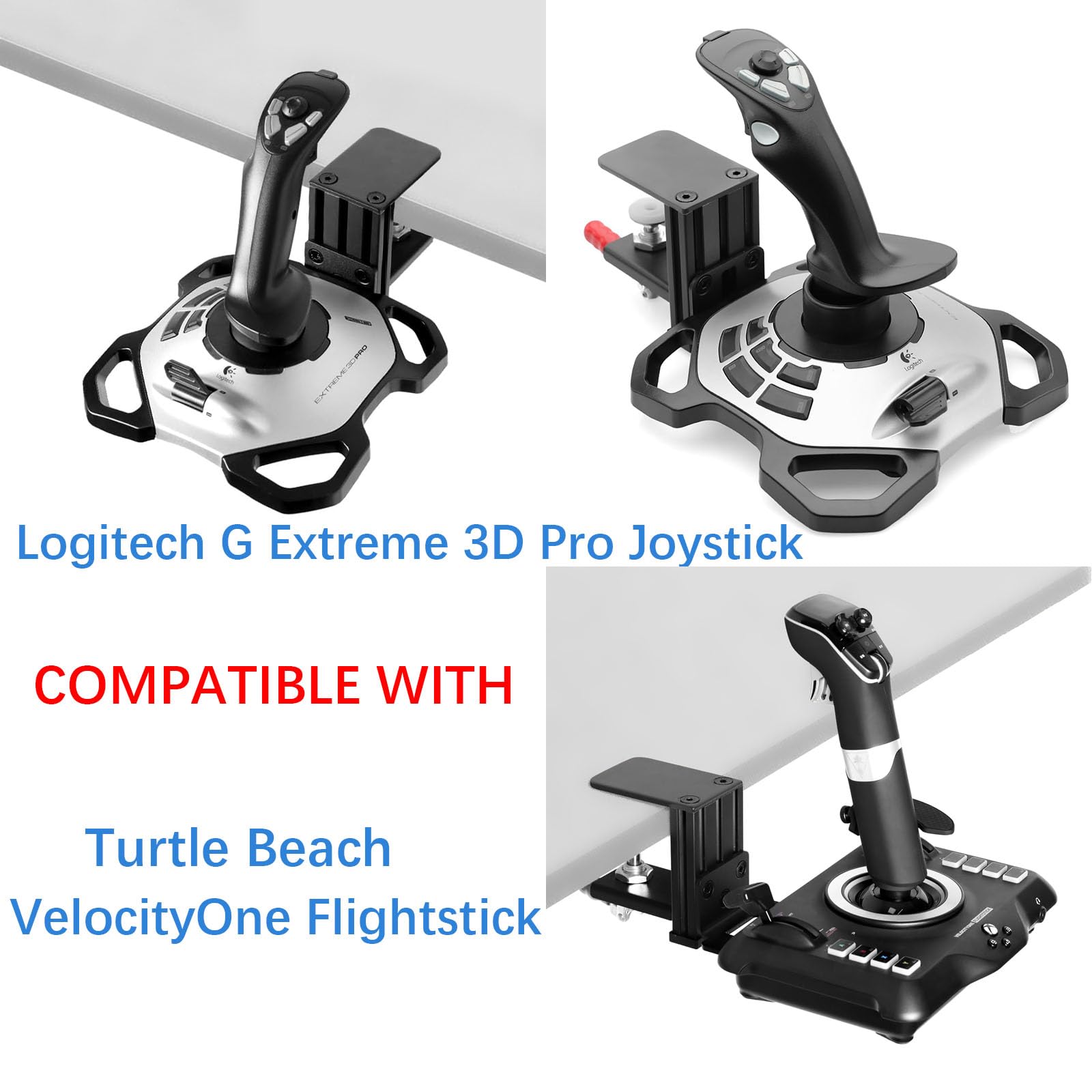 Heavy Duty Metal Mount Holder for Turtle Beach VelocityOne Flightstick - Compatible with Xbox Series X/S, Xbox One & Windows PC - Secure Controller Joystick Bracket (Black) - Perfect for Flight Simulator Gaming & Professional Cockpit Setup