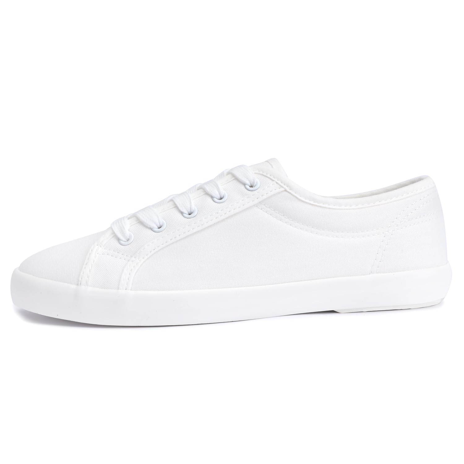 Women's Low Cut Canvas Lace-Up Casual Sneakers - Classic Comfortable Tennis Shoes for Walking, Running & Everyday Wear