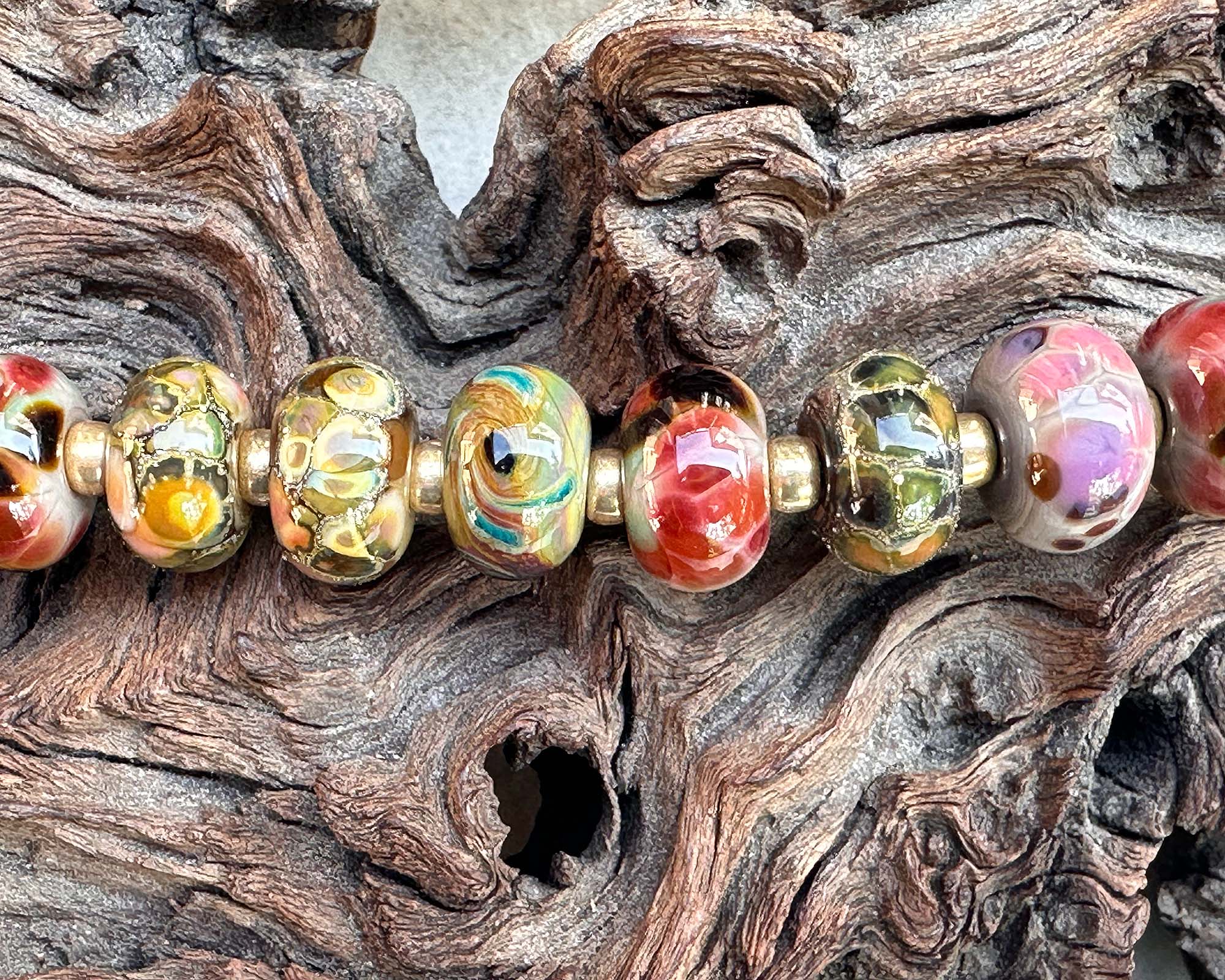 10 Mixed Brown Orphan Lampwork Beads for Jewelry Making - Handmade Glass Beads for Bracelets, Necklaces & DIY Crafts - Perfect for Beaders and Artisans