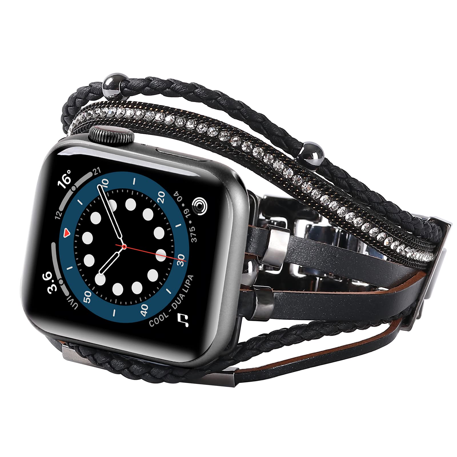 WONMILLE Genuine Leather Bands for Apple Watch 41mm 40mm 38mm 45mm 44mm 42mm 49mm - Boho Bracelet Strap Compatible with iWatch Series Ultra/10/9/8/7/6/5/4/3/2/1/SE - Stylish Multilayer Wrap Design for Women | Perfect for Work, Gym & Everyday Fashion Accessory