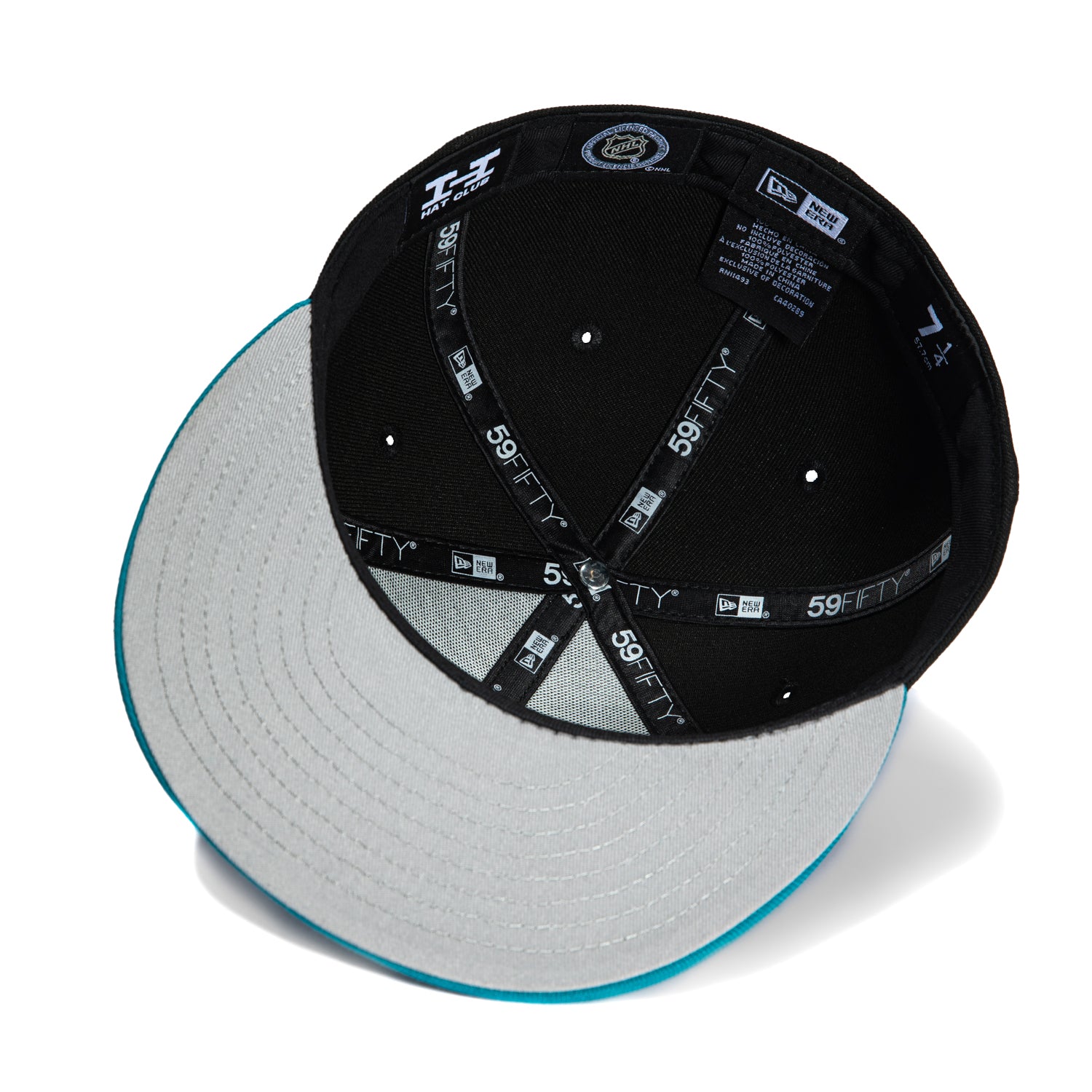 New Era 59Fifty San Jose Sharks Santa Cruz Snapback Hat - Black & Teal Adjustable Baseball Cap for Men & Women - Perfect for Sports Games, Streetwear Fashion & Casual Outfits