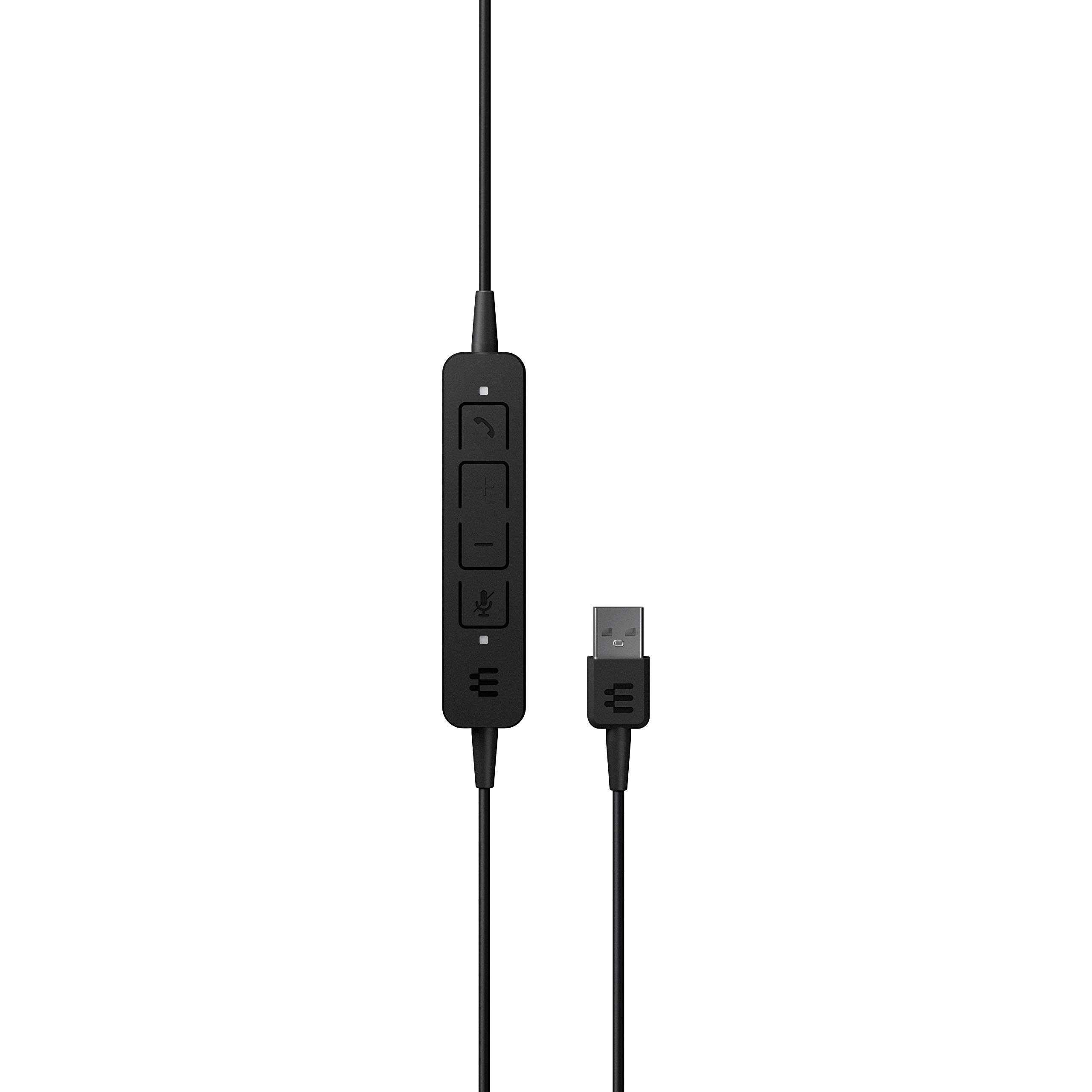 EPOS Adapt 160 USB II Wired Headset - UC Optimized Dual-Sided Headphones with USB Connectivity - Superior Stereo Sound & Noise Cancellation - Comfortable Office Headset with Call Control (Black) - Perfect for Remote Work, Call Centers & Business Communications