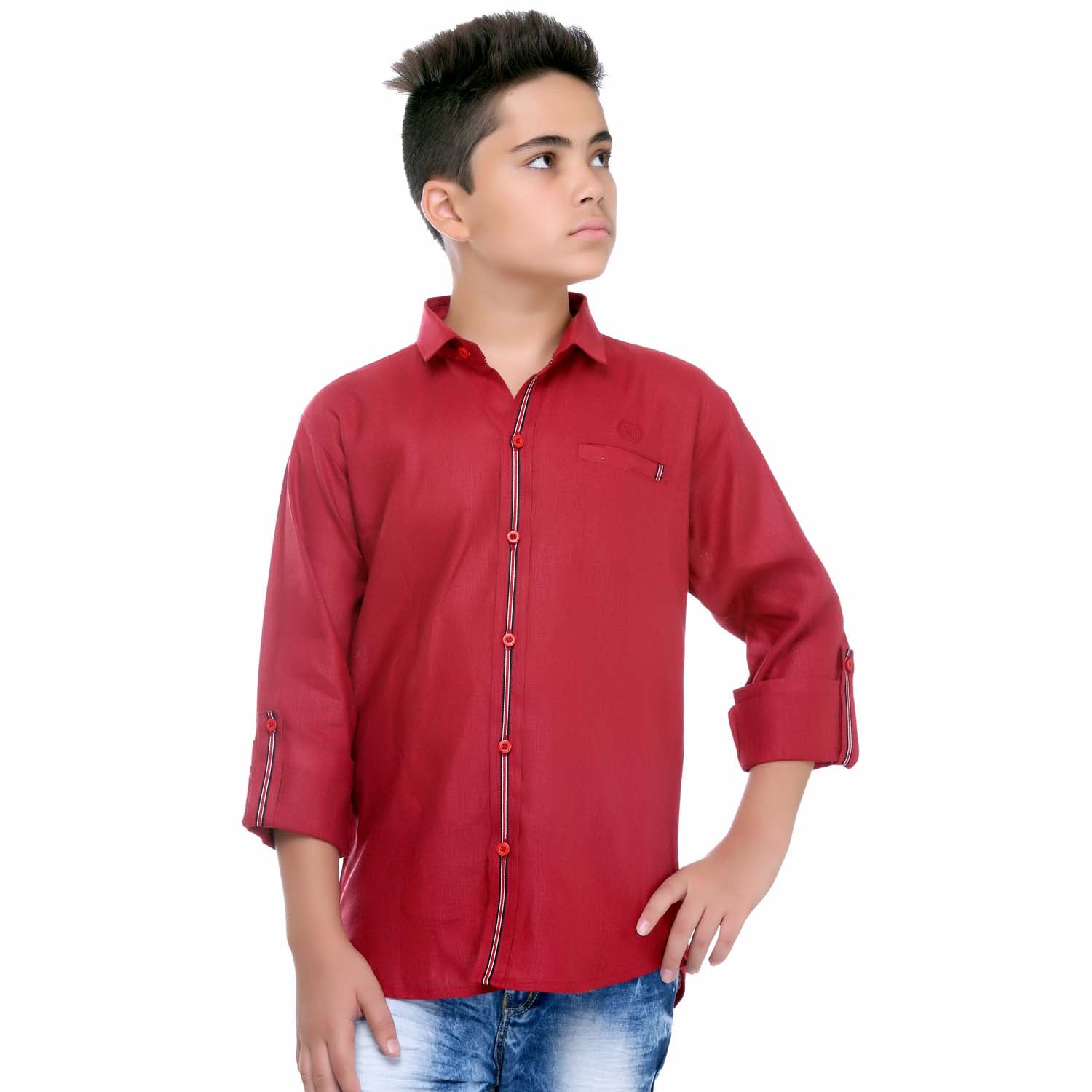 Classic Linen Red Shirt for Men - Comfortable & Stylish Casual Wear for Summer Outings, Beach Vacations & Date Nights