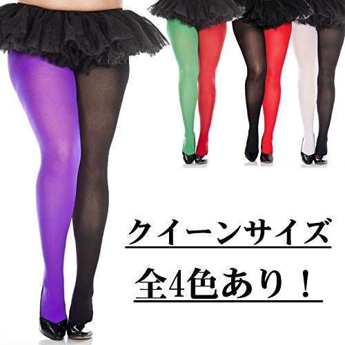 Plus Size Women's Music Legs Tights - Black & Purple Queen Size - Comfortable & Stylish for Dance, Cosplay & Everyday Wear