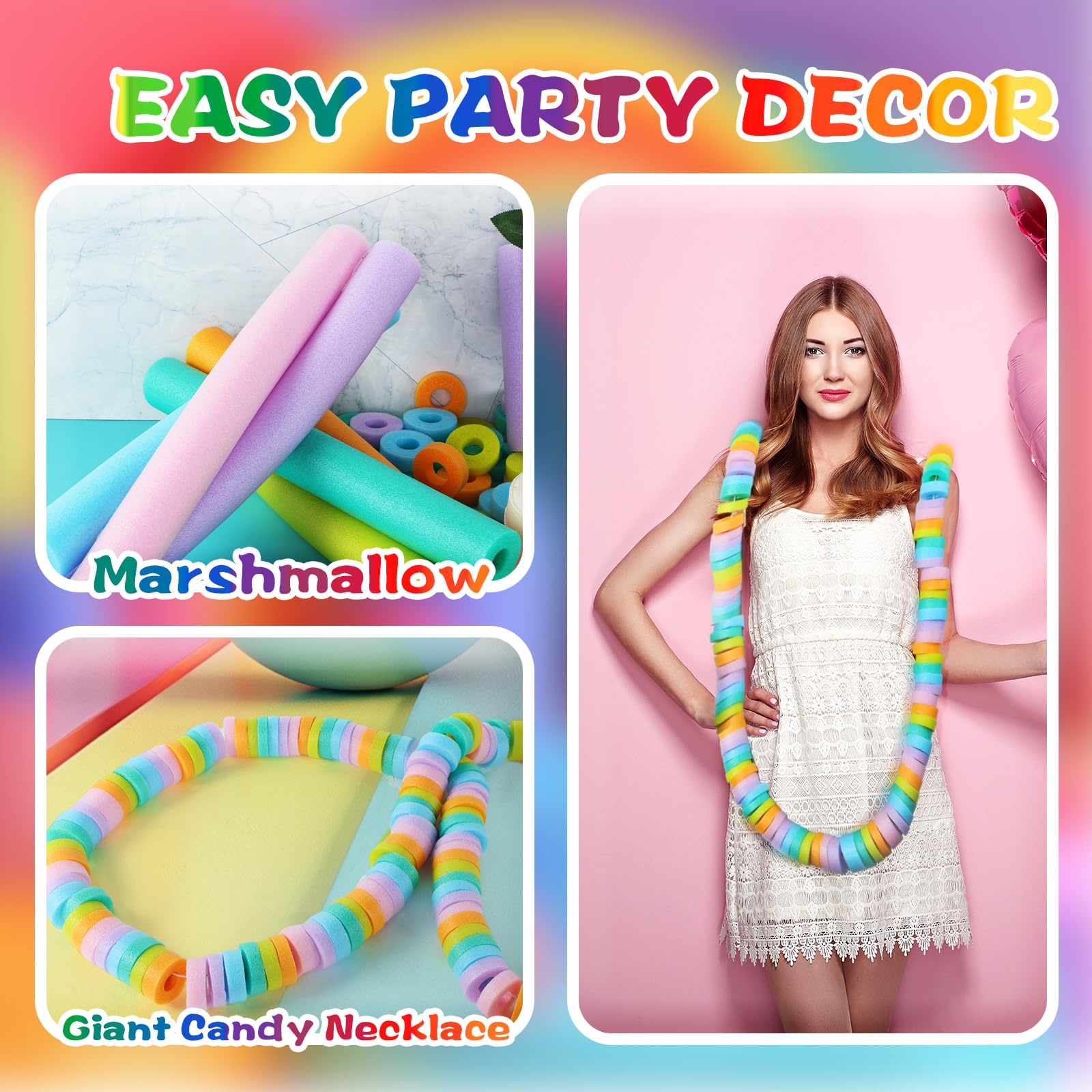 30 Pack Bulk Pool Noodles - 39 Inch Extra Long Foam Swim Noodles for DIY Decorations, Floating Crafts & Water Activities | Perfect for Pool Parties, Summer Fun & Kids Swimming Aids