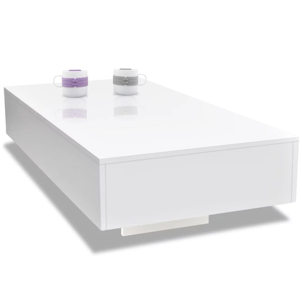 Modern High Gloss Rectangular Coffee Table - 45.3
