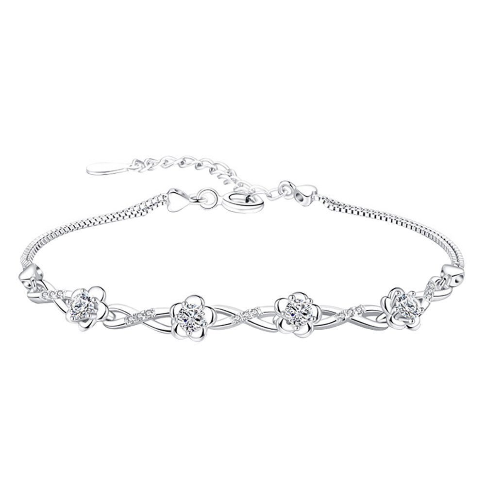 Adonpshy Vintage Plum Blossom Rhinestone Bracelet for Women - Elegant Floral Wrist Chain Jewelry Gift for Her, Birthday, Anniversary (Perfect for Daily Wear, Parties & Special Occasions)