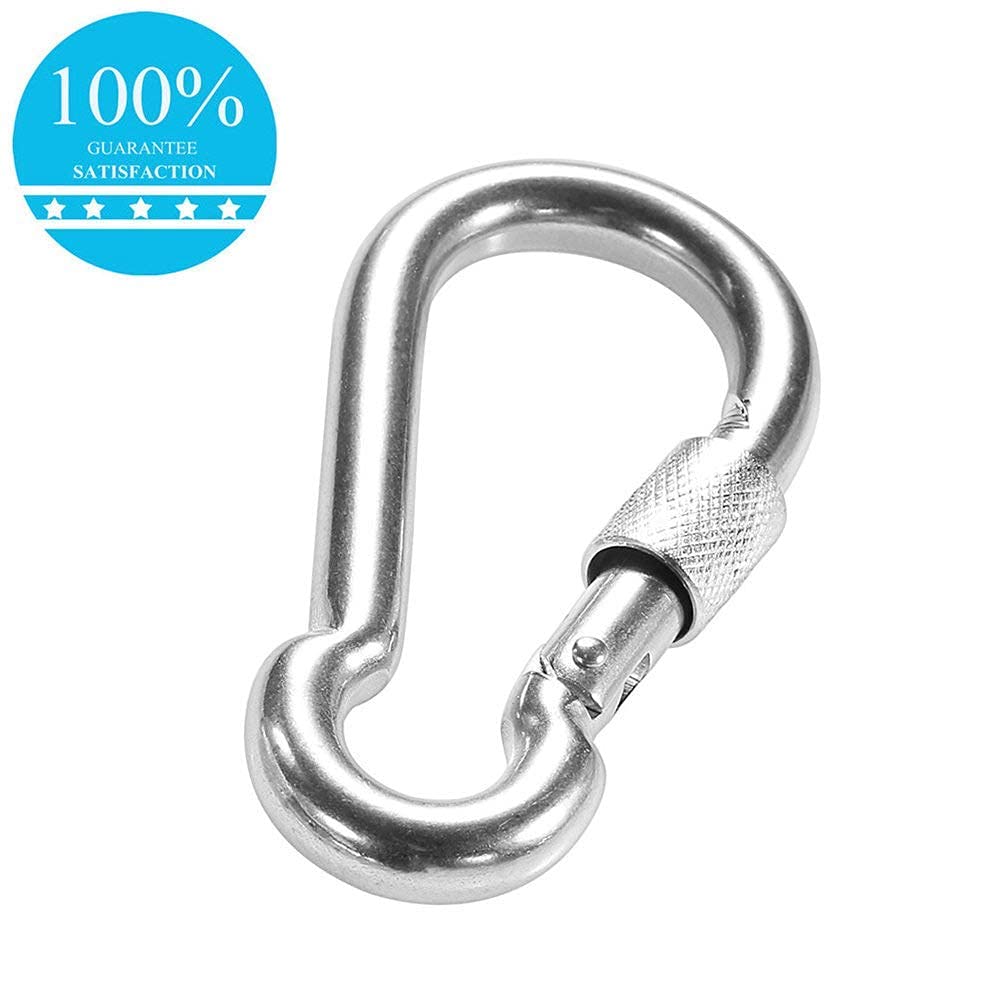 PROND Heavy Duty Locking Carabiners - 316 Stainless Steel Screw Gate Carabiner Hooks for Rock Climbing, Hiking, Camping & Outdoor Safety Gear